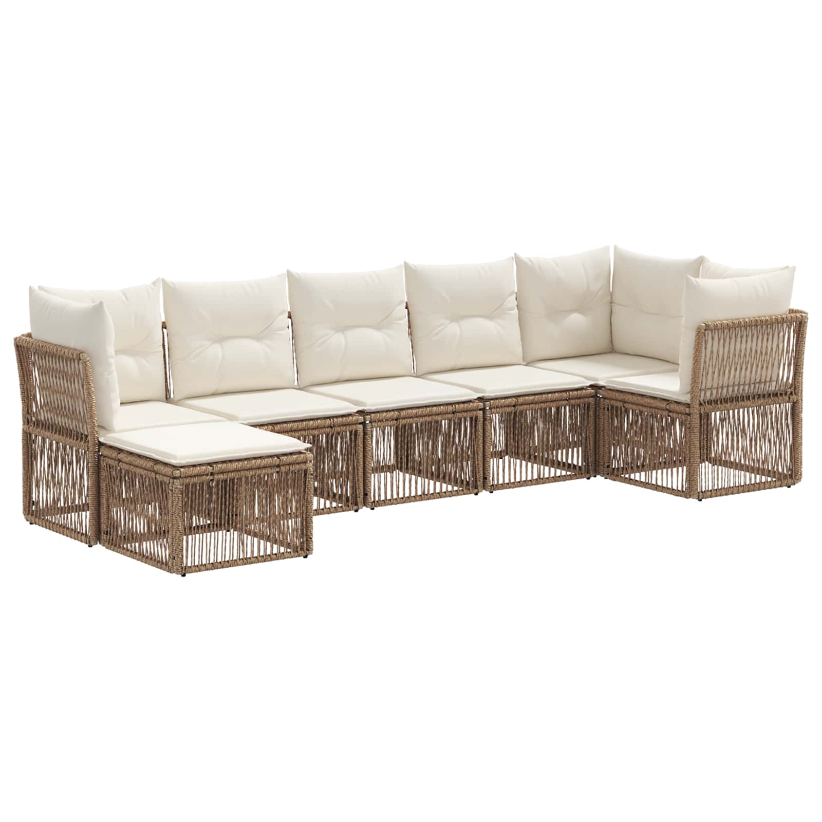 Ensemble de canapé de jardin 7 pcs Beige polyrotin - XIOS