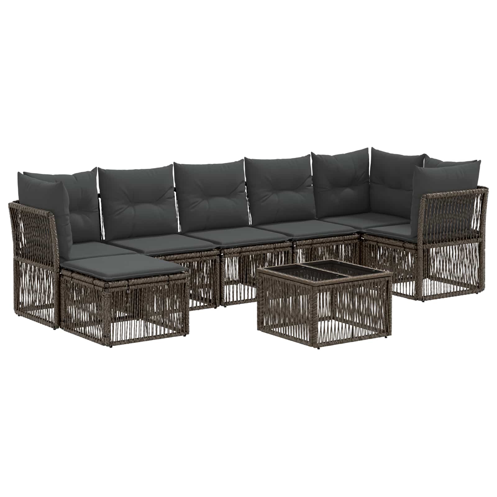 Ensemble de canapé de jardin 8 pcs Gris polyrotin - XIOS