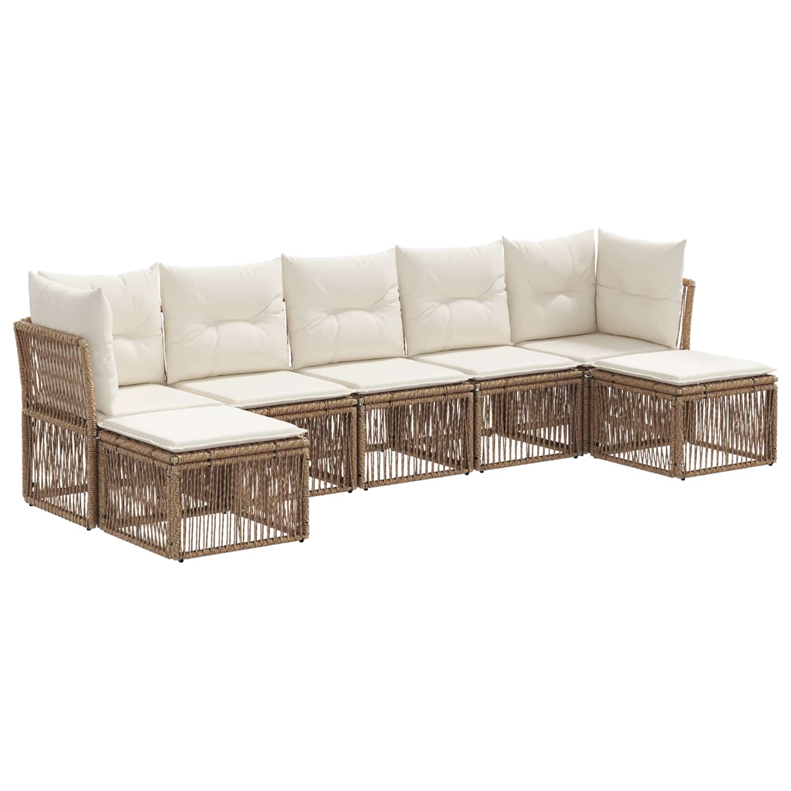 Ensemble de canapé de jardin 7 pcs Beige polyrotin - XIOS