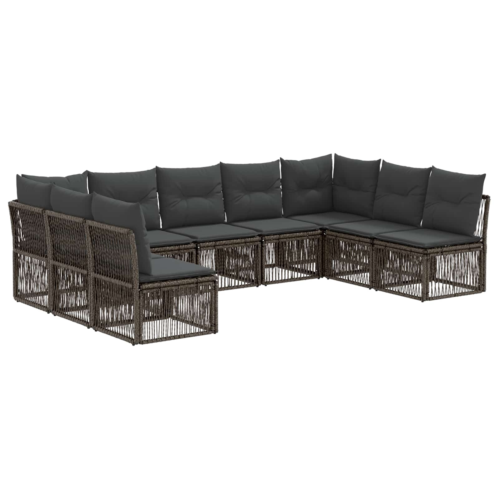 Ensemble de canapé de jardin 9 pcs Gris polyrotin - XIOS