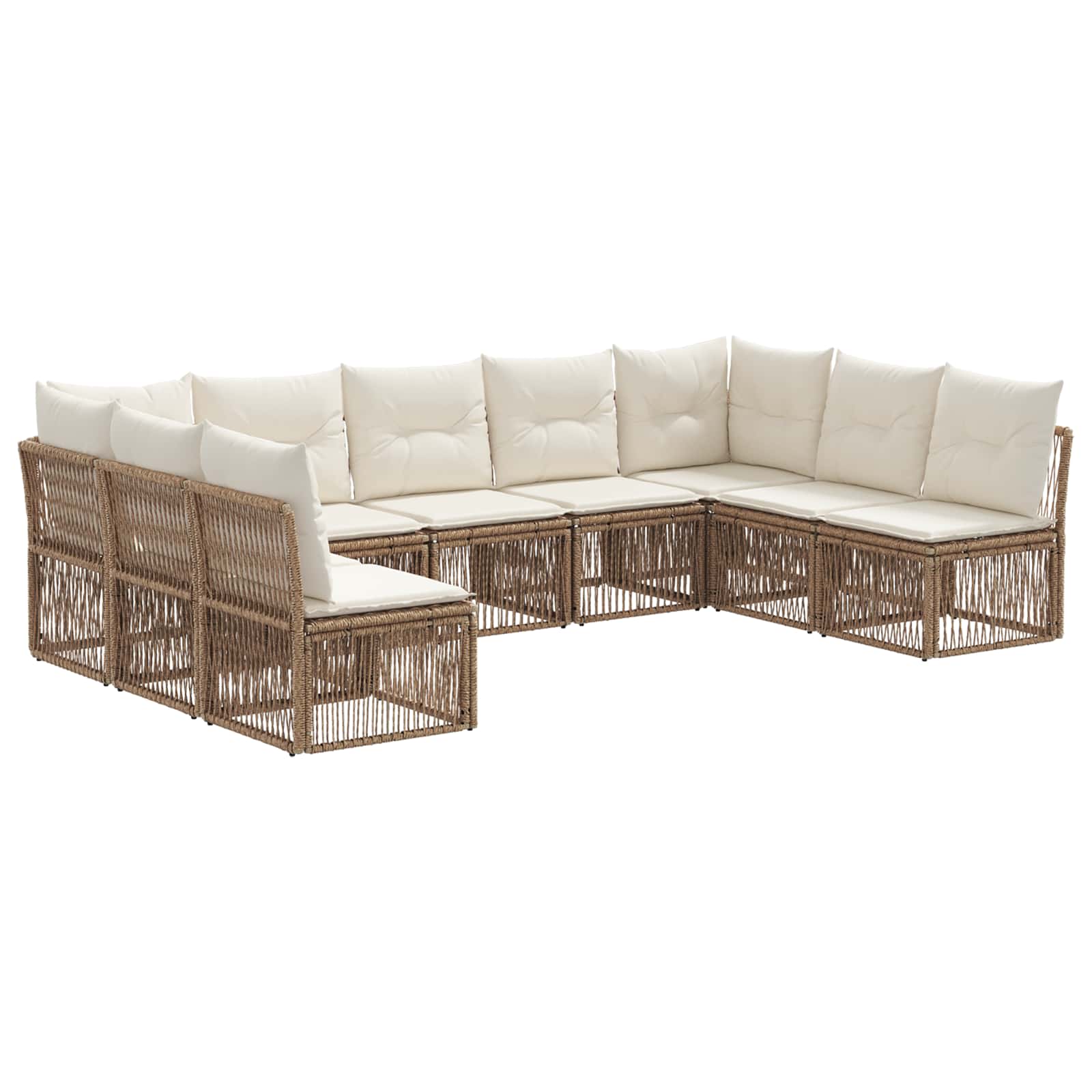 Ensemble de canapé de jardin 9 pcs Beige polyrotin - XIOS