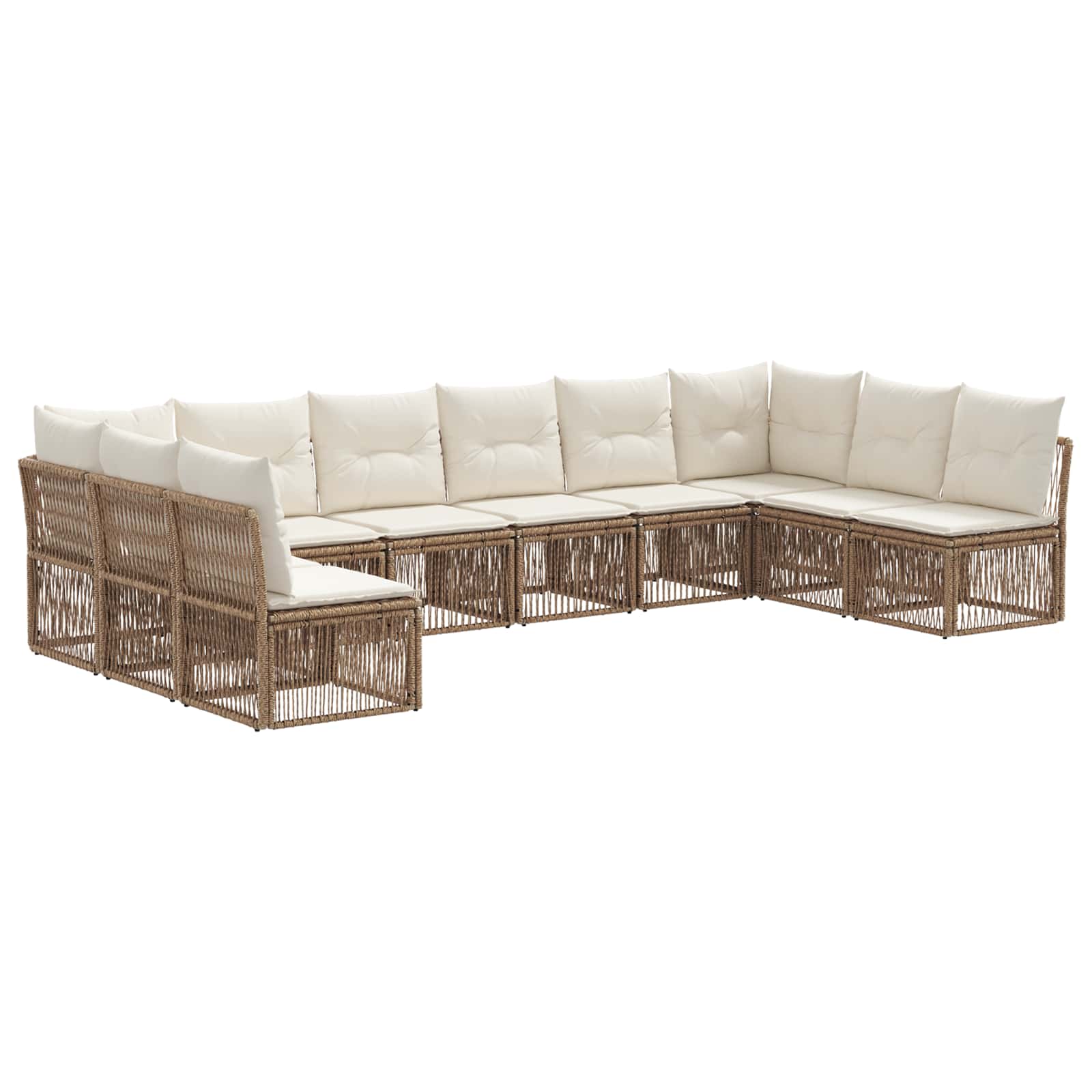 Ensemble de canapé de jardin 10 pcs Beige polyrotin - XIOS
