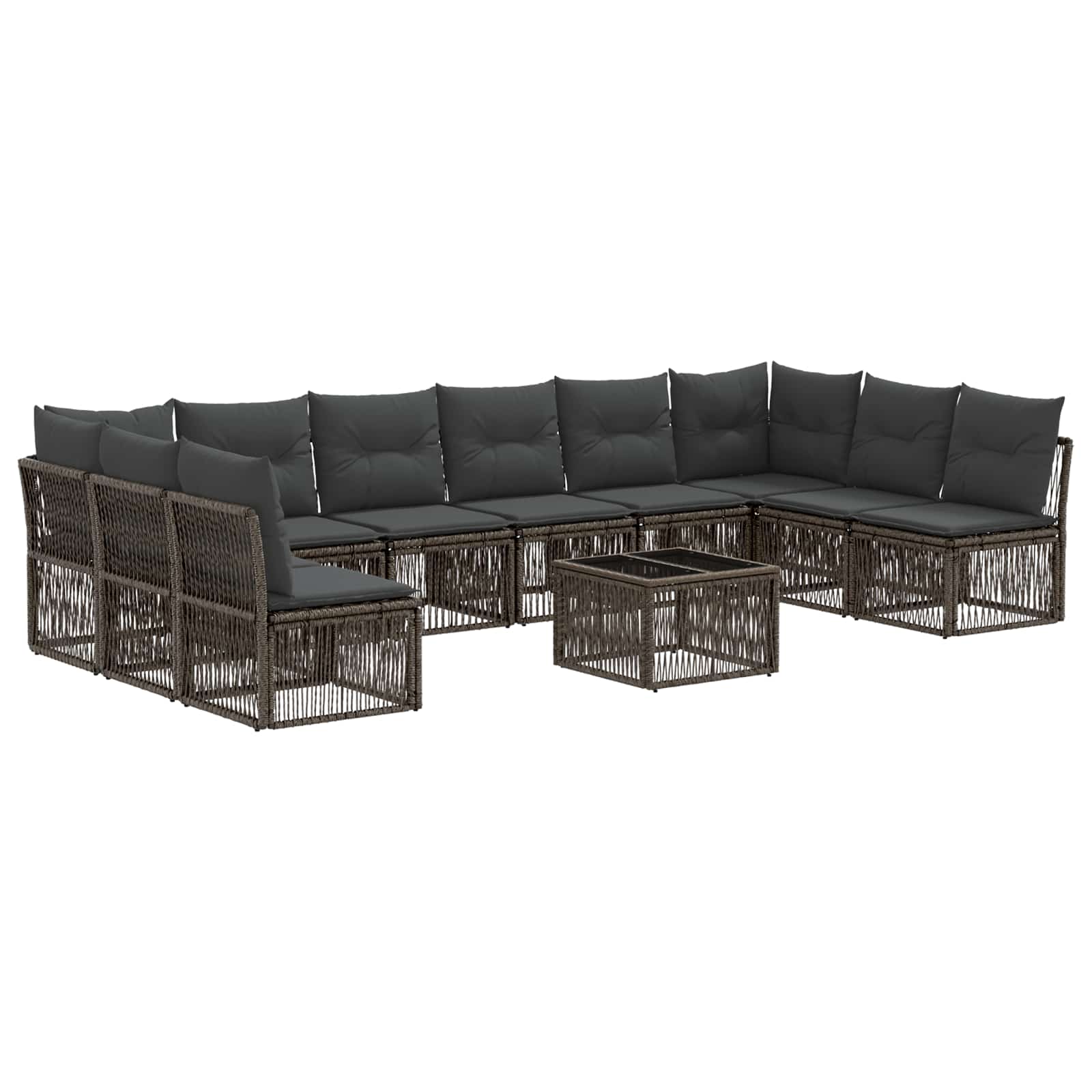 Ensemble de canapé de jardin 11 pcs Gris polyrotin - XIOS