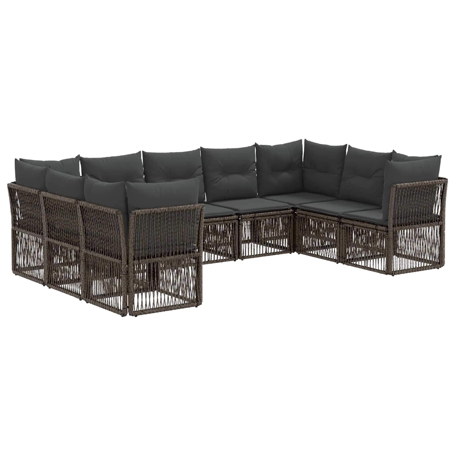 Ensemble de canapé de jardin 9 pcs Gris polyrotin - XIOS