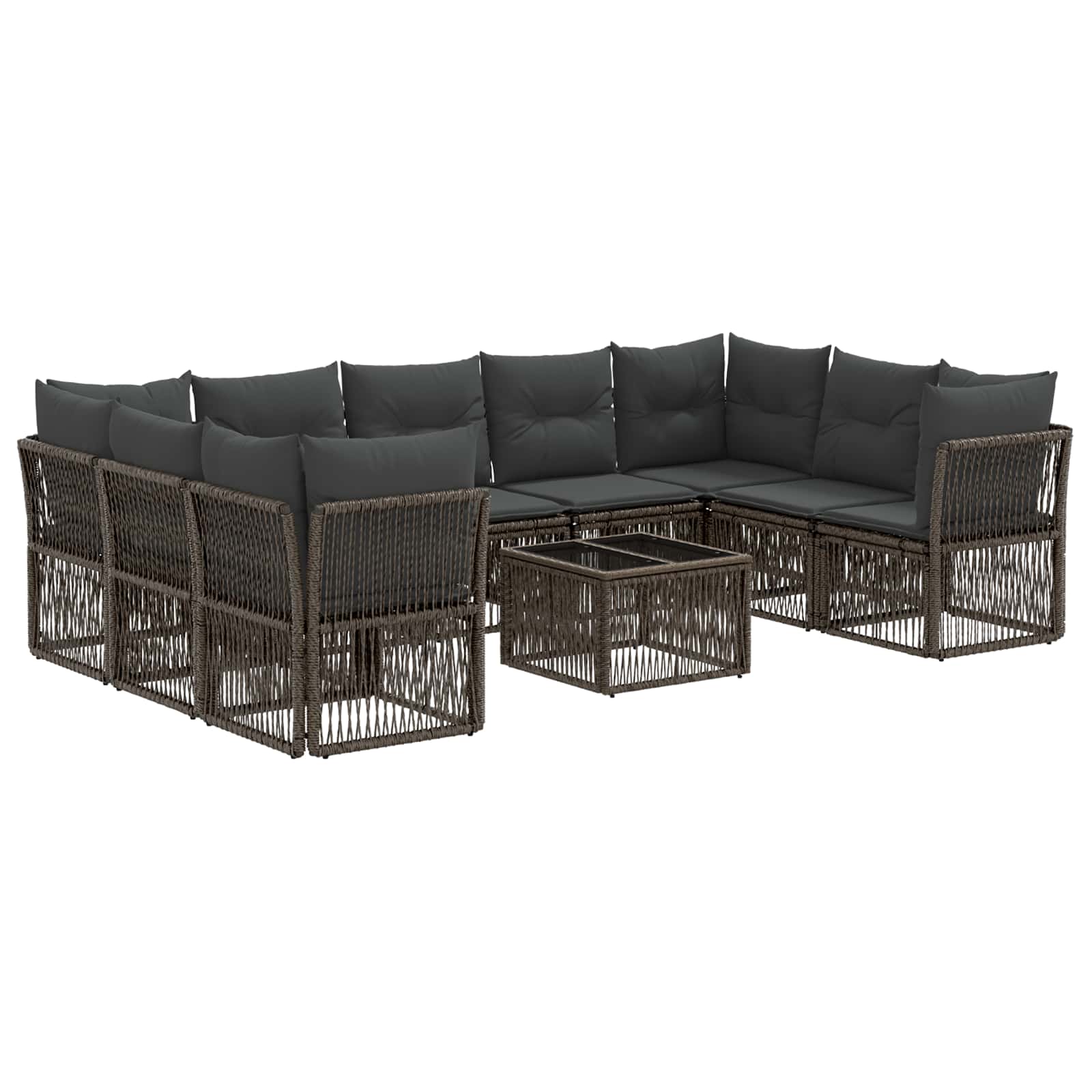 Ensemble de canapé de jardin 10 pcs Gris polyrotin - XIOS