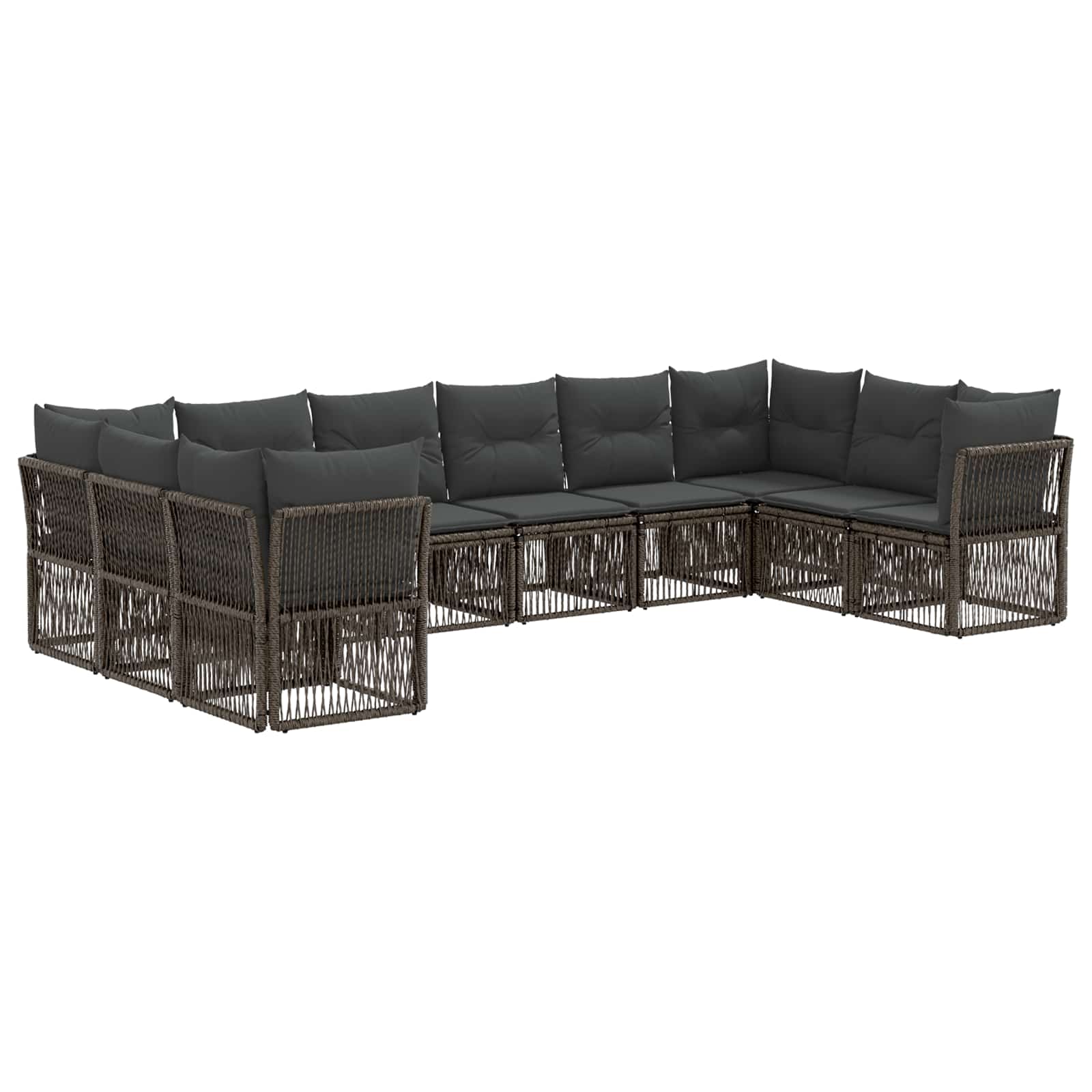 Ensemble de canapé de jardin 10 pcs Gris polyrotin - XIOS