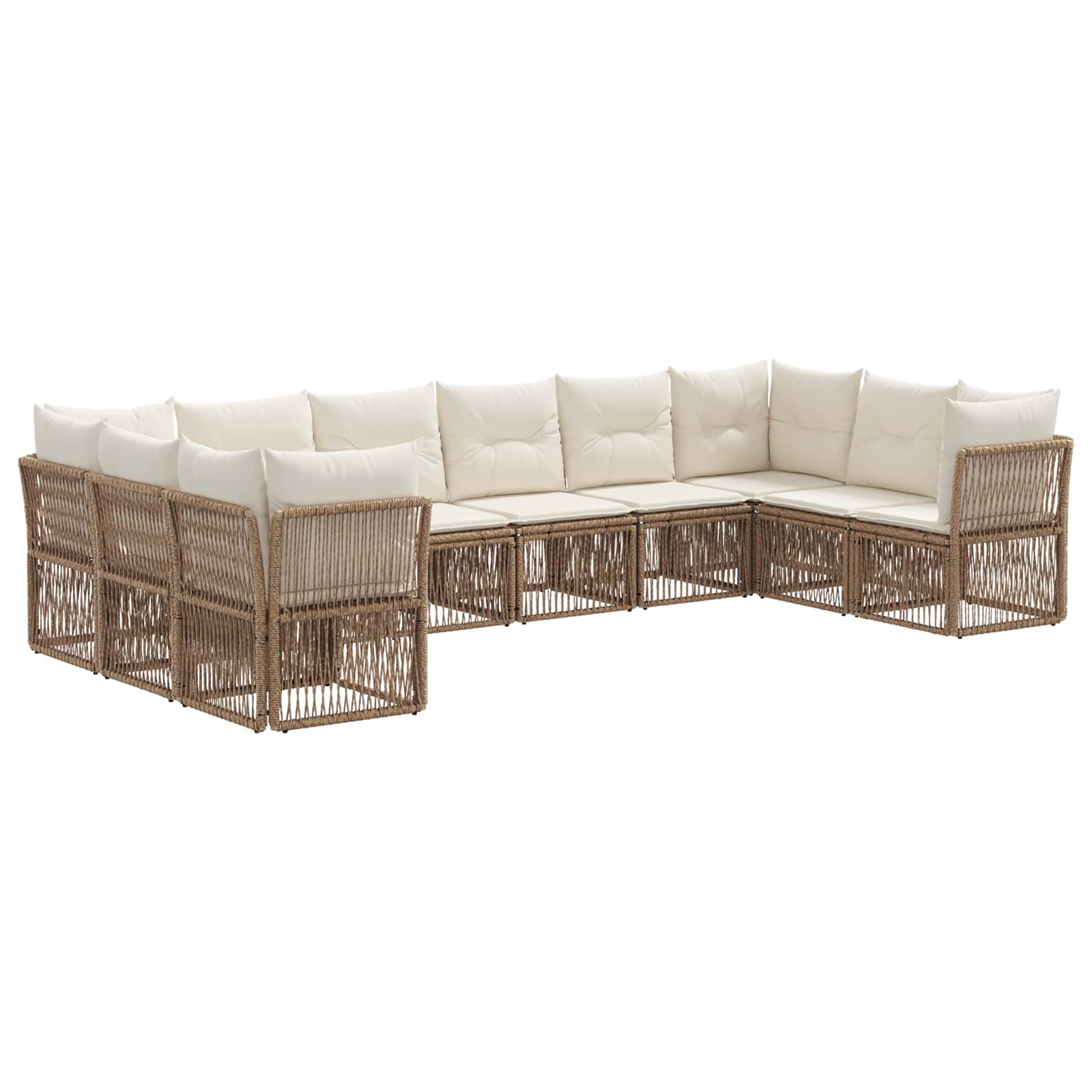 Ensemble de canapé de jardin 10 pcs Beige polyrotin - XIOS