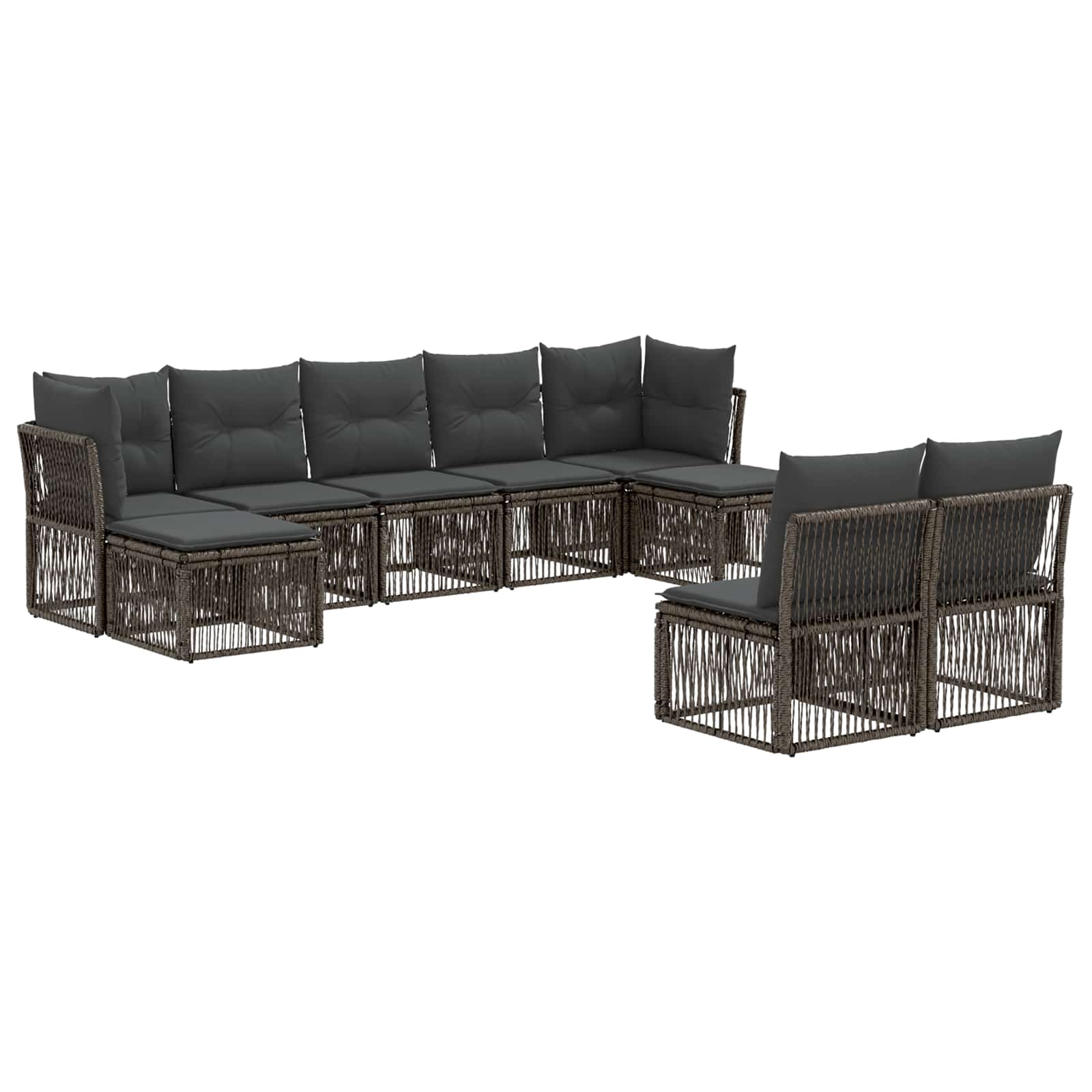 Ensemble de canapé de jardin 9 pcs Gris polyrotin - XIOS