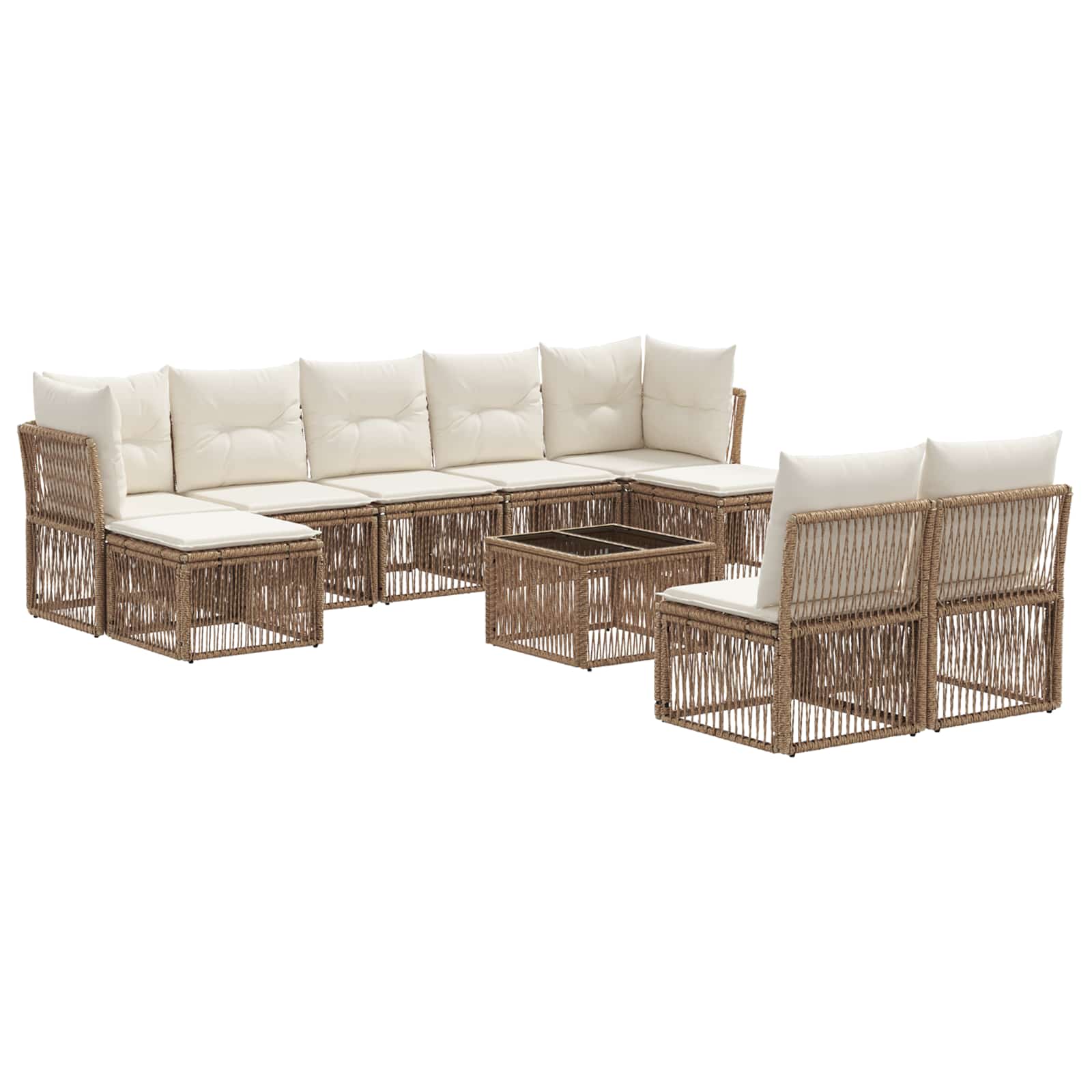 Ensemble de canapé de jardin 10 pcs Beige polyrotin - XIOS