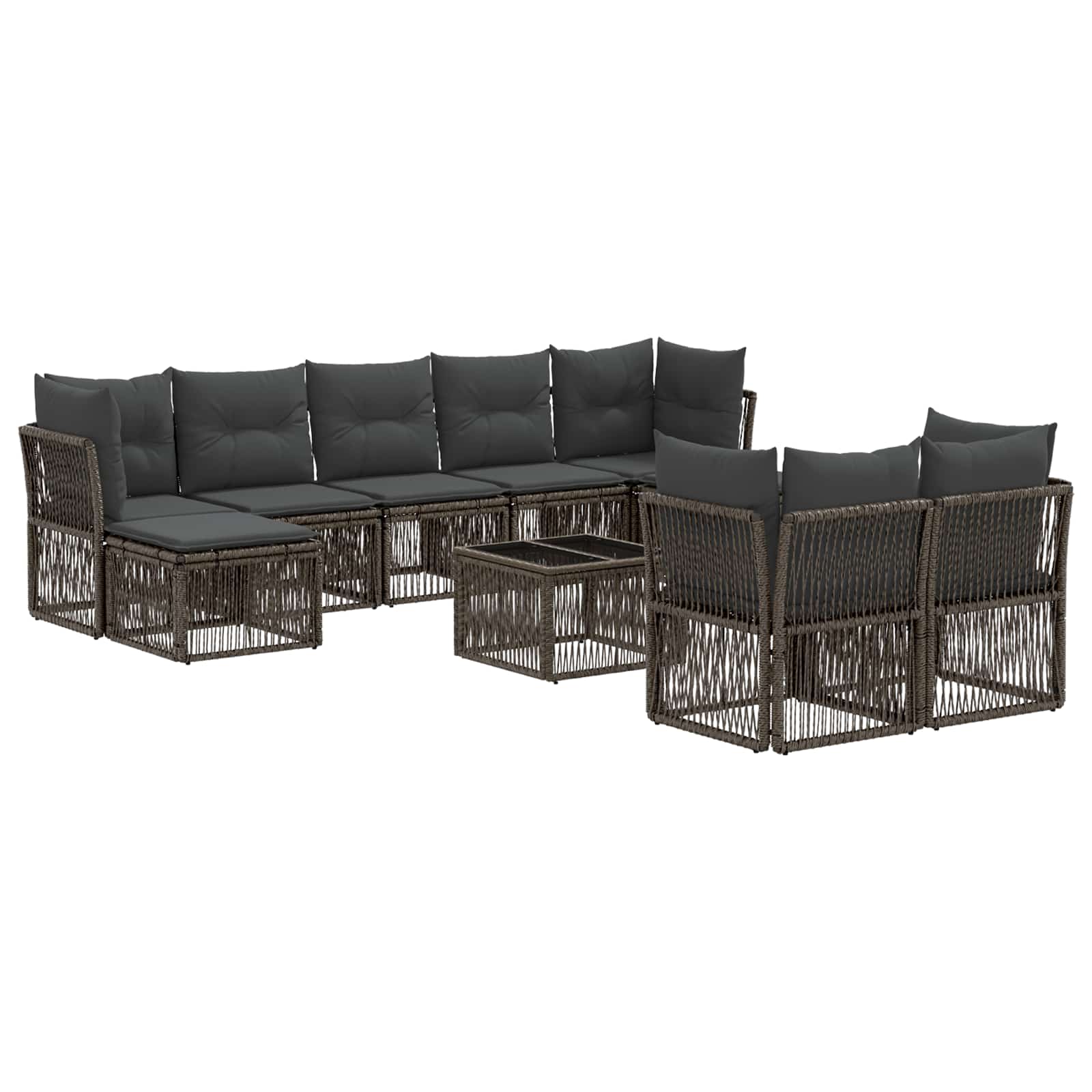 Ensemble de canapé de jardin 10 pcs Gris polyrotin - XIOS