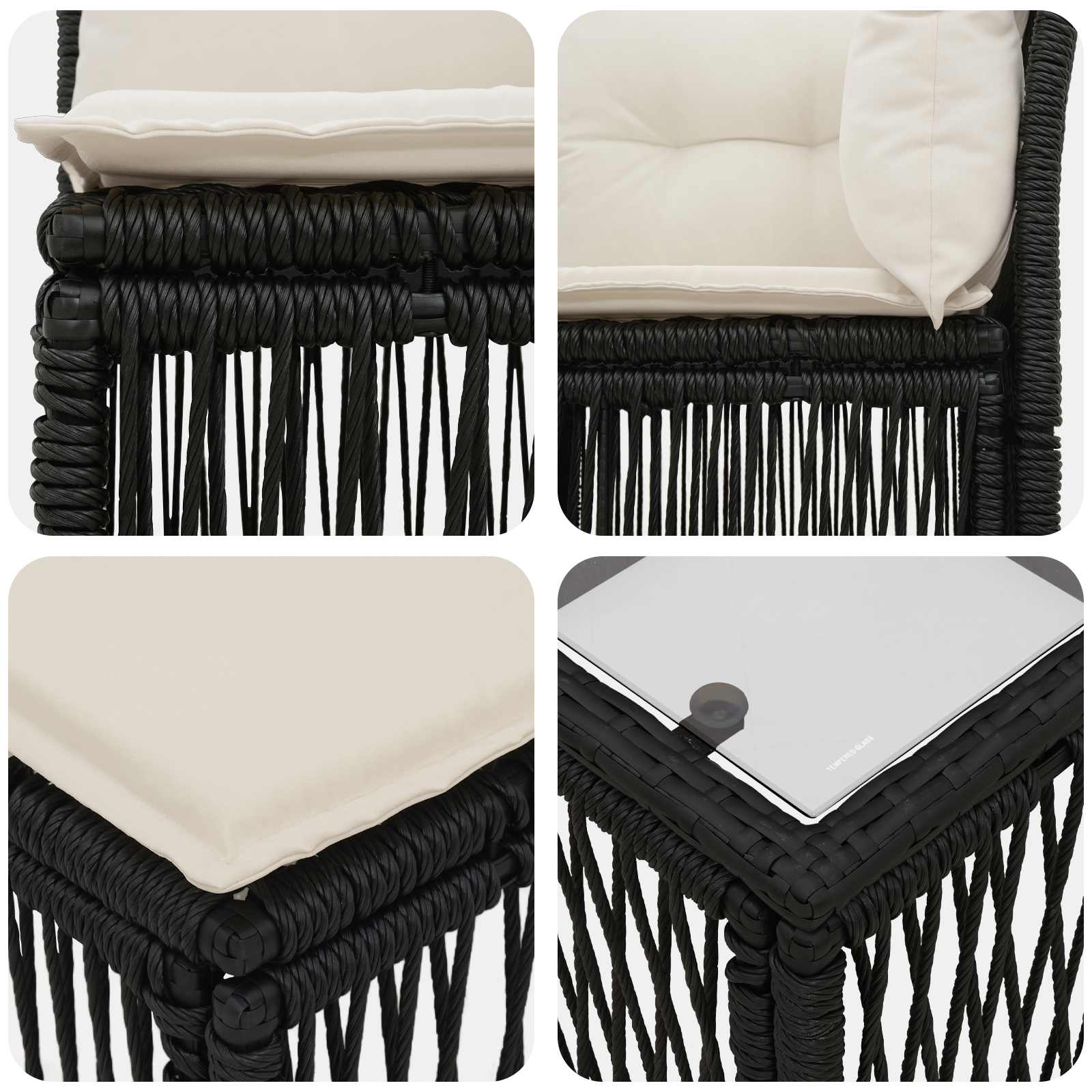 Ensemble de canapé de jardin 11 pcs Noir polyrotin - XIOS