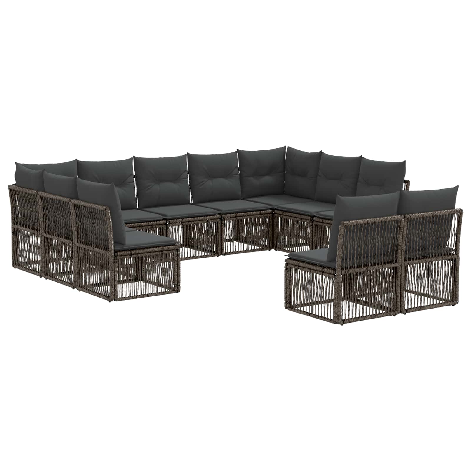 Ensemble de canapé de jardin 11 pcs Gris polyrotin - XIOS