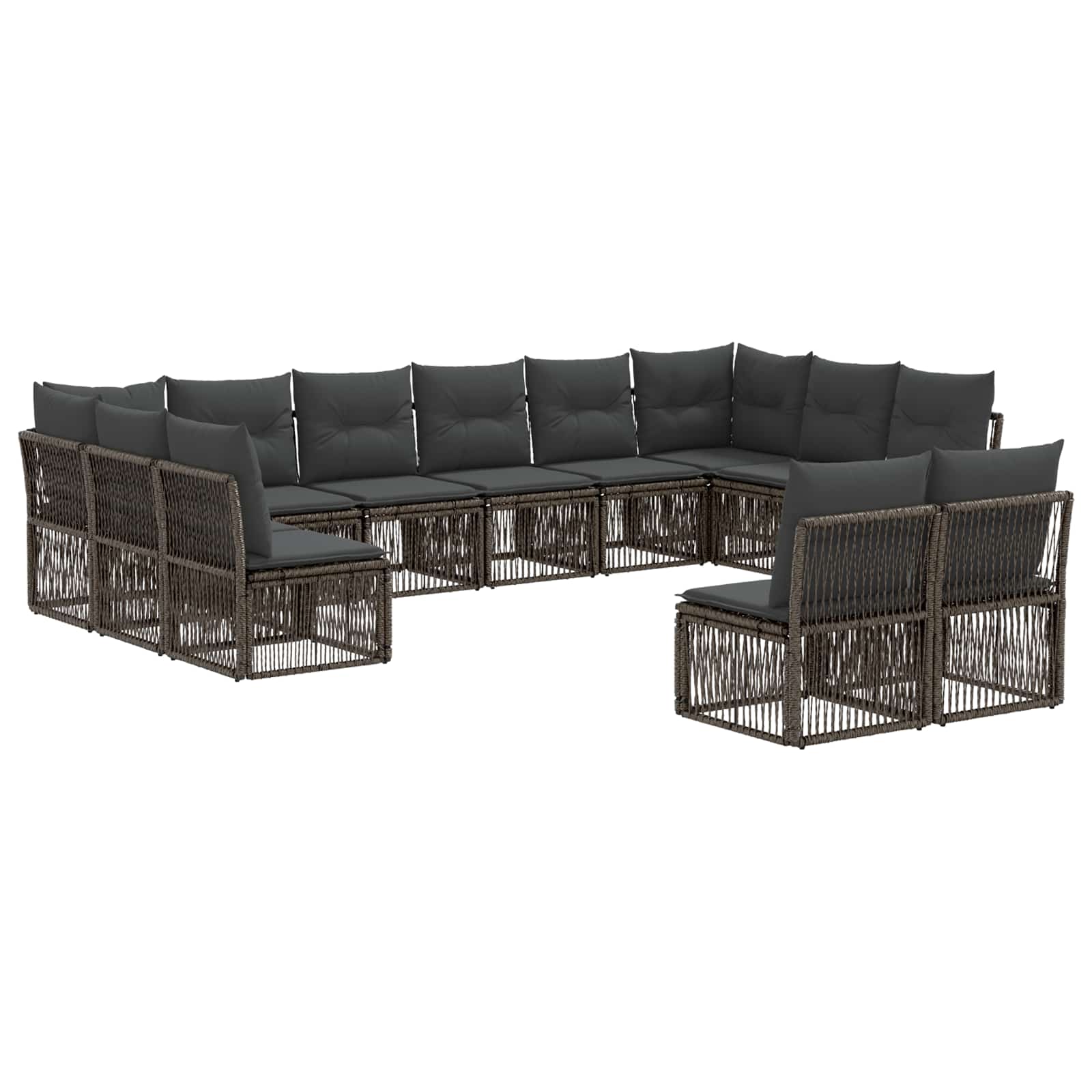 Ensemble de canapé de jardin 12 pcs Gris polyrotin - XIOS