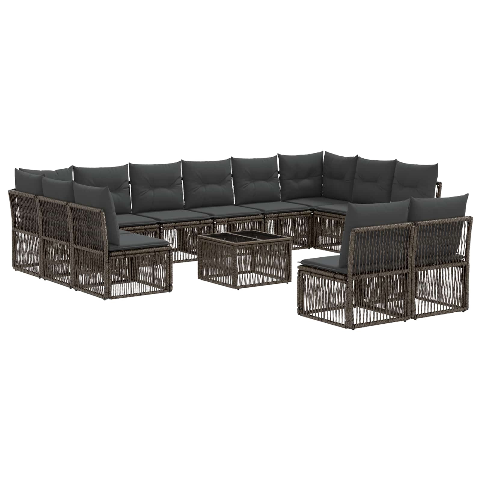 Ensemble de canapé de jardin 13 pcs Gris polyrotin - XIOS