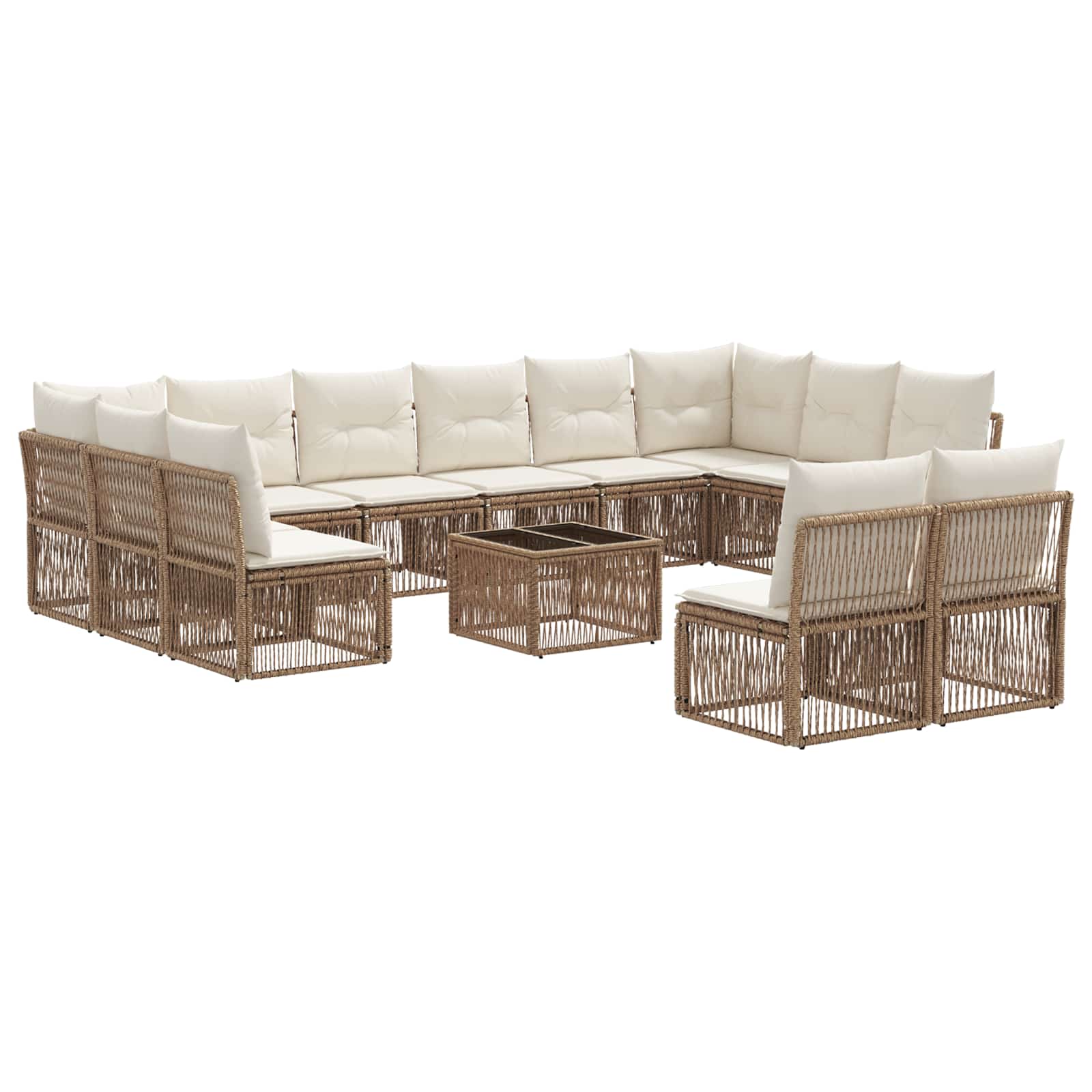 Ensemble de canapé de jardin 13 pcs Beige polyrotin - XIOS