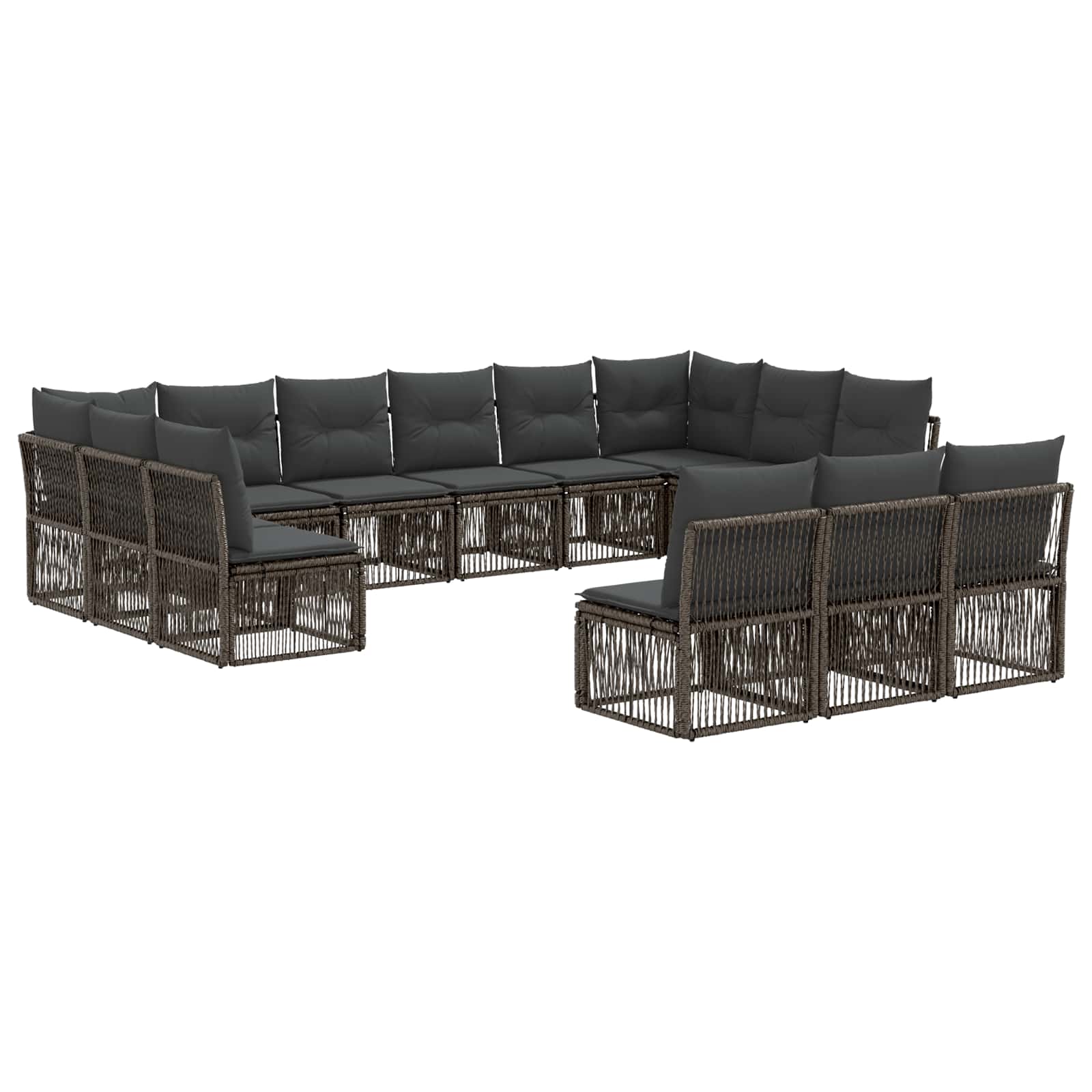 Ensemble de canapé de jardin 13 pcs Gris polyrotin - XIOS
