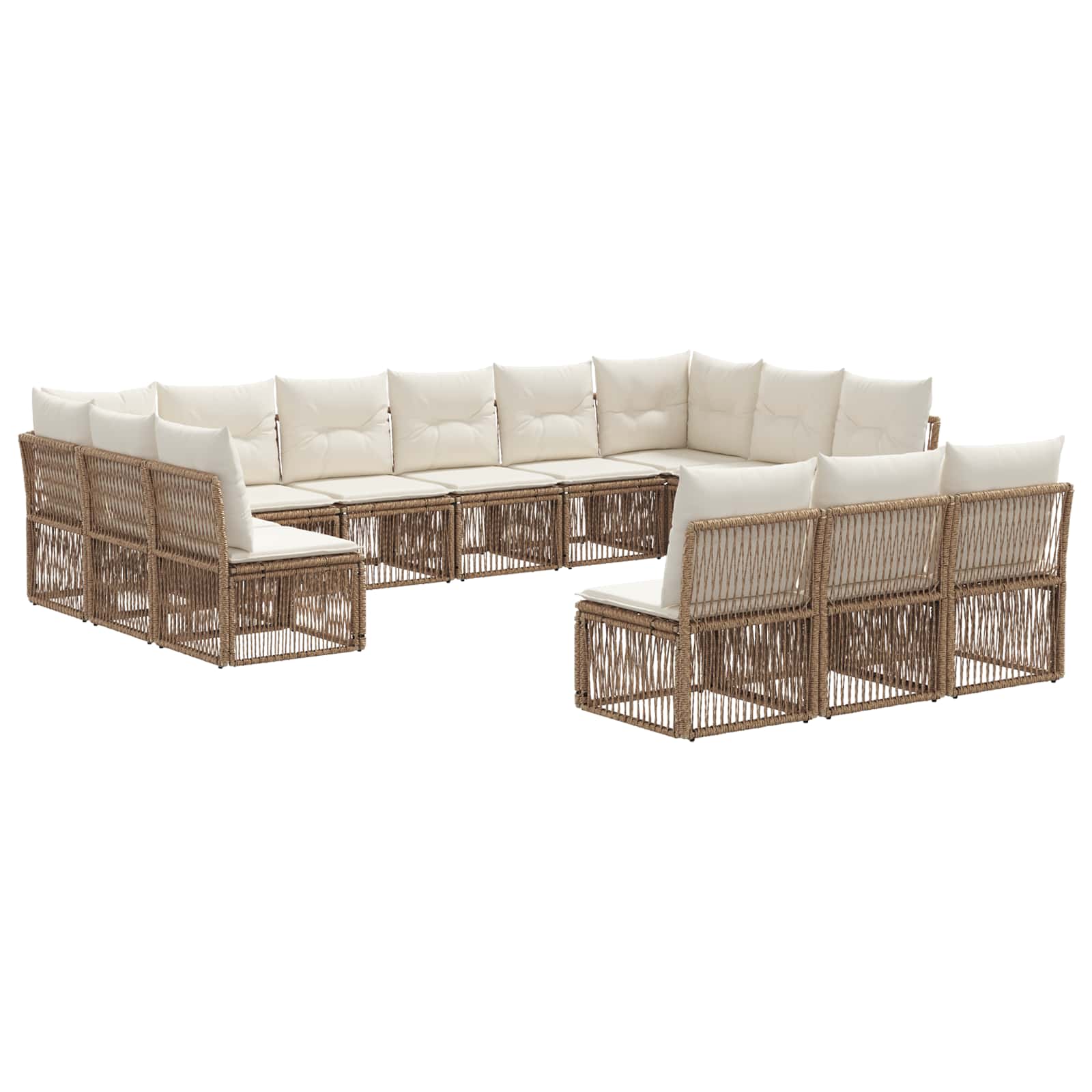 Ensemble de canapé de jardin 13 pcs Beige polyrotin - XIOS