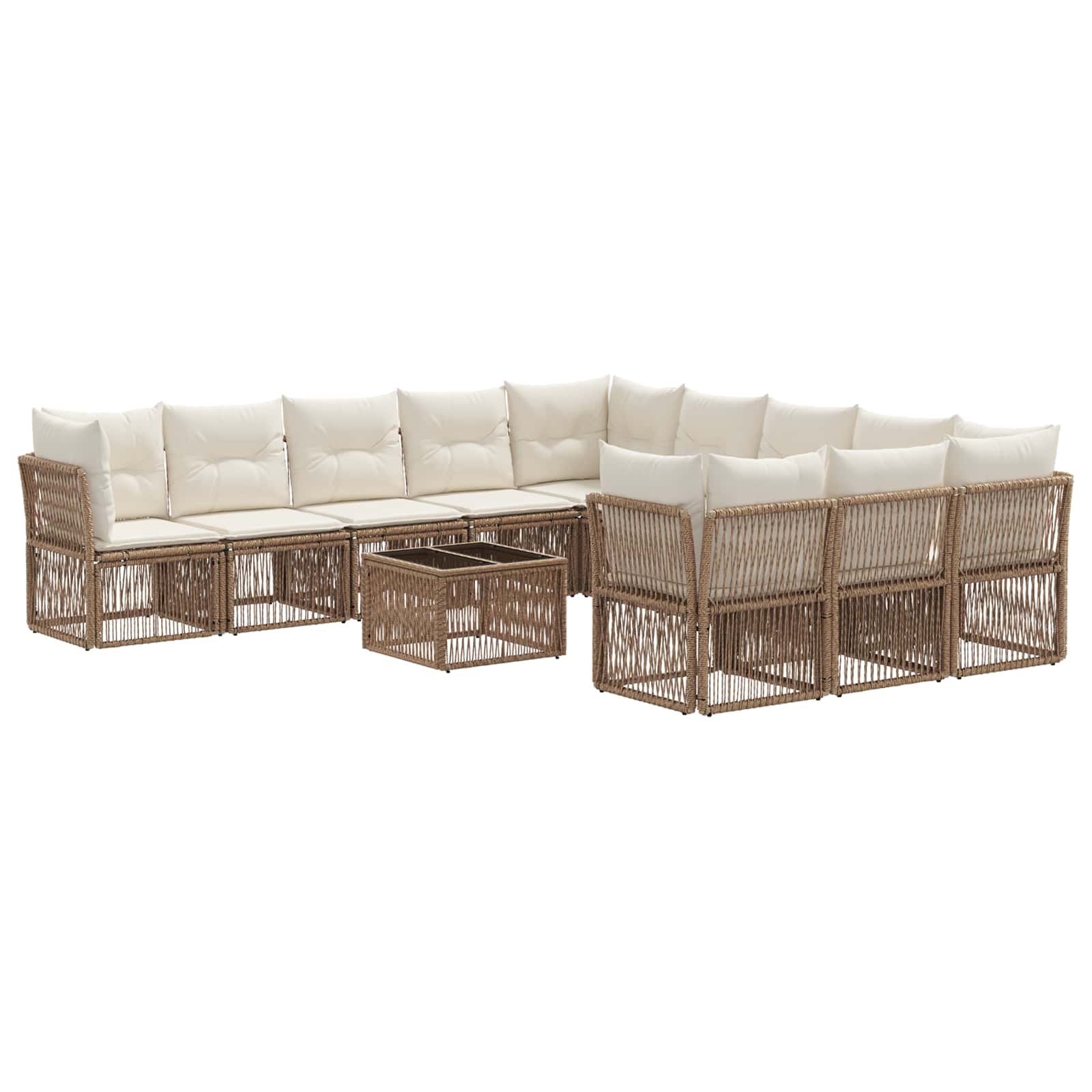 Ensemble de canapé de jardin 12 pcs Beige polyrotin - XIOS