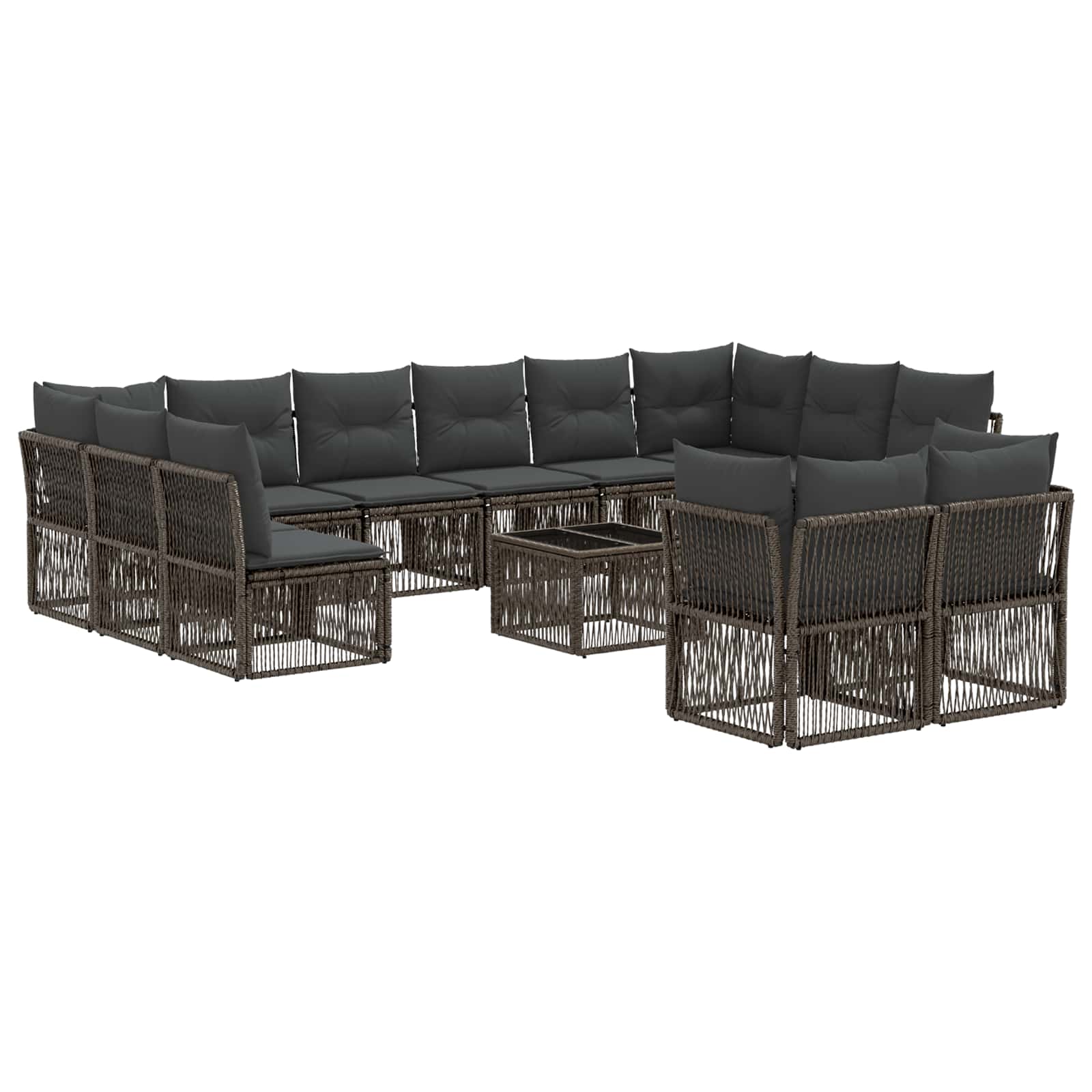 Ensemble de canapé de jardin 13 pcs Gris polyrotin - XIOS