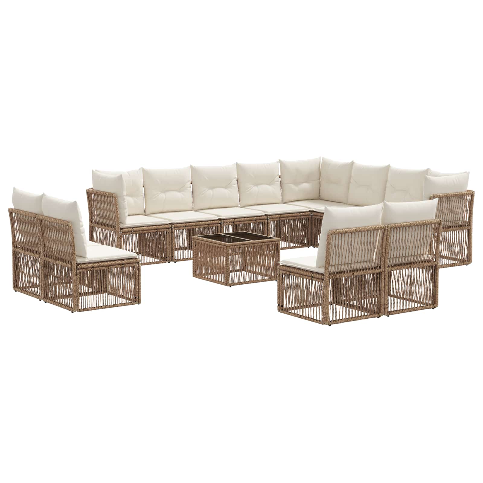 Ensemble de canapé de jardin 13 pcs Beige polyrotin - XIOS