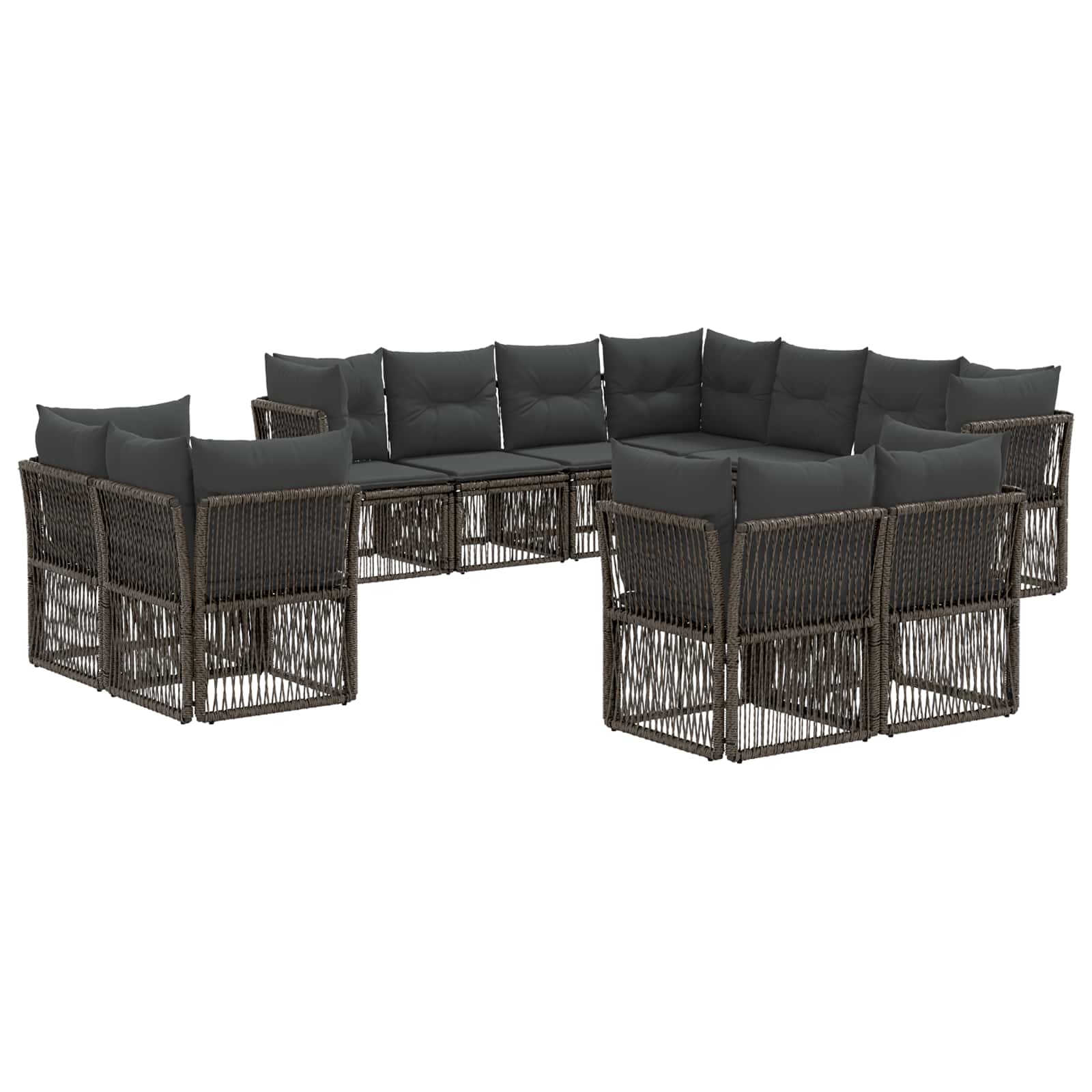 Ensemble de canapé de jardin 11 pcs Gris polyrotin - XIOS