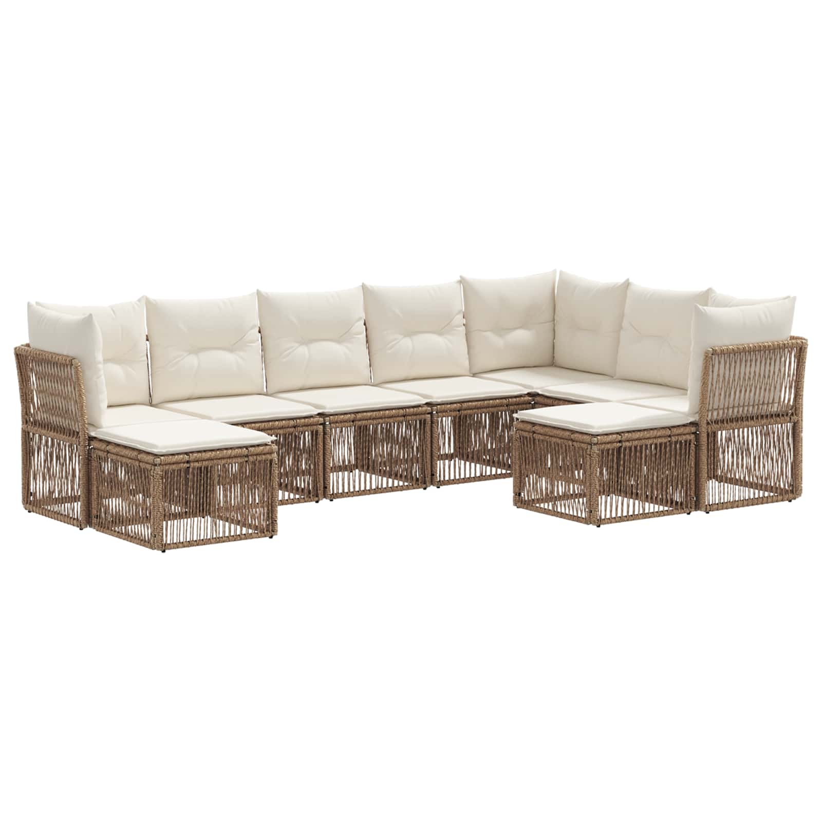 Ensemble de canapé de jardin 9 pcs Beige polyrotin - XIOS