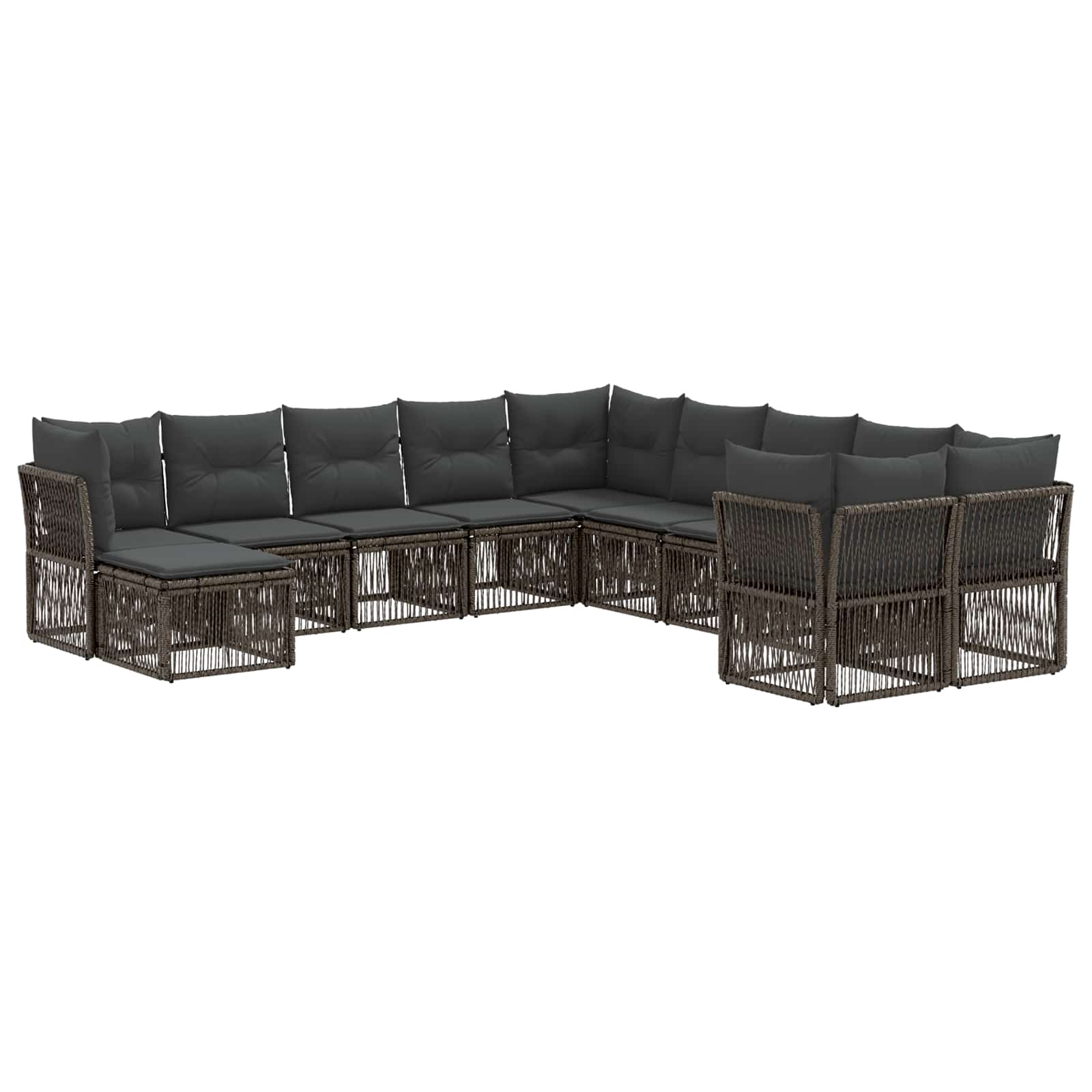 Ensemble de canapé de jardin 11 pcs Gris polyrotin - XIOS