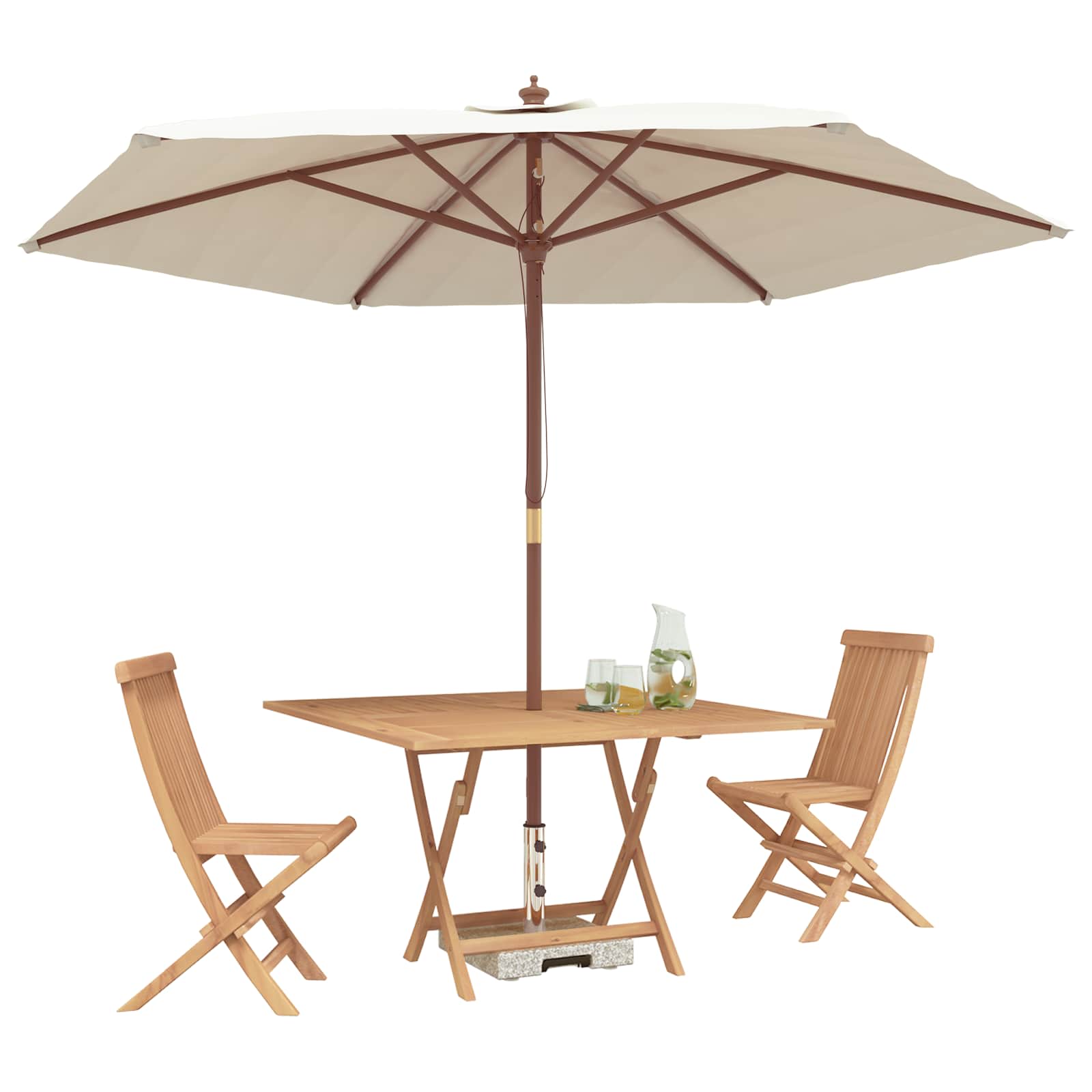 Ensemble bistro de jardin 3 pcs Marron Teck massif - XIOS