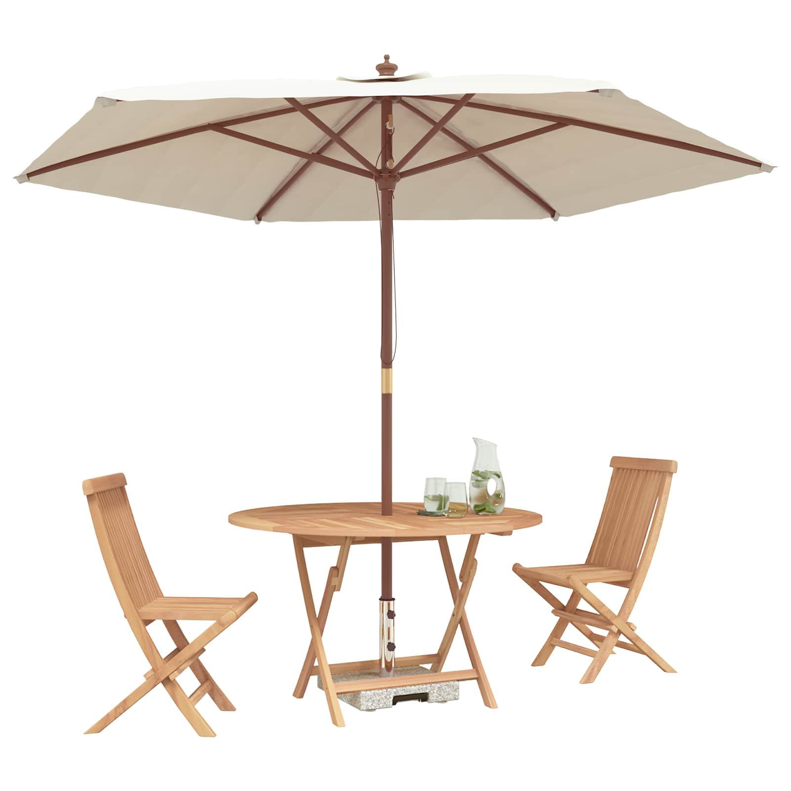 Ensemble bistro de jardin 3 pcs Naturel Bois de teck massif - XIOS