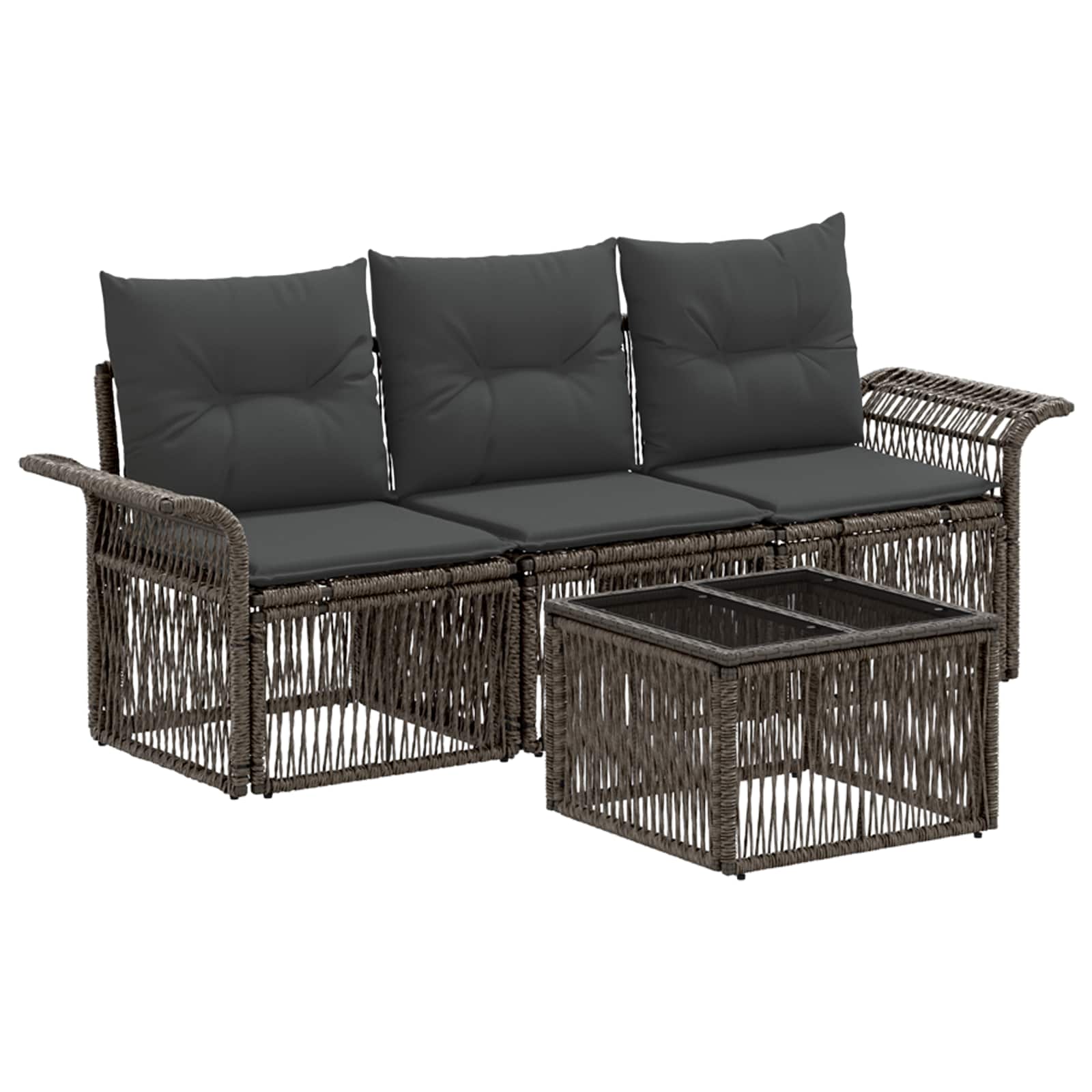 Ensemble de canapé de jardin 4 pcs Gris polyrotin - XIOS
