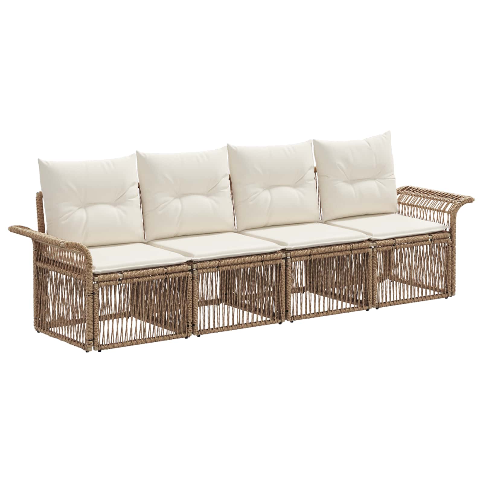 Ensemble de canapé de jardin 4 pcs Beige polyrotin - XIOS