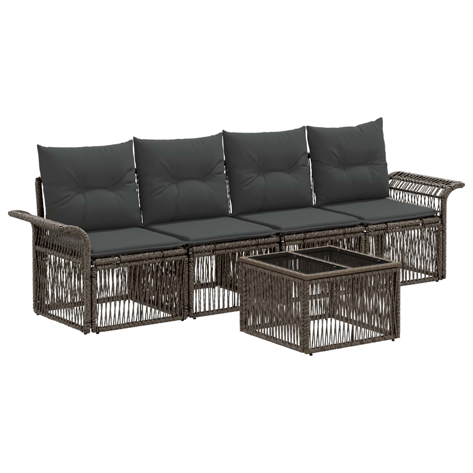 Ensemble de canapé de jardin 5 pcs Gris polyrotin - XIOS