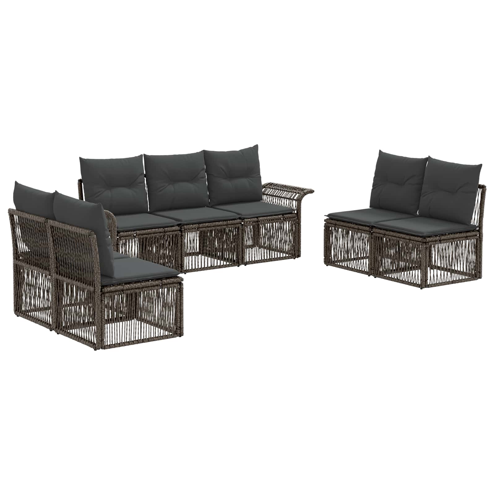 Ensemble de canapé de jardin 7 pcs Gris polyrotin - XIOS