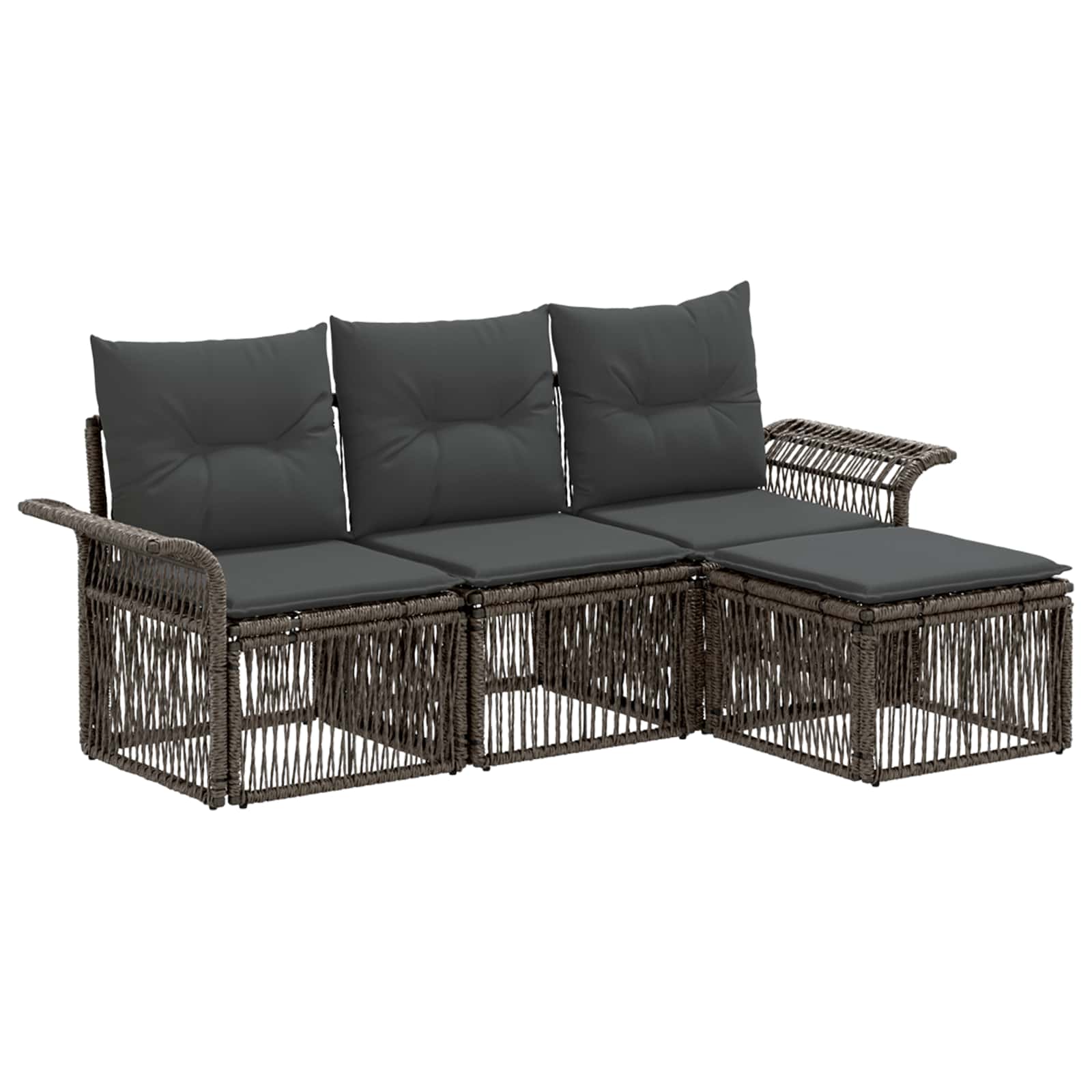 Ensemble de canapé de jardin 4 pcs Gris polyrotin - XIOS