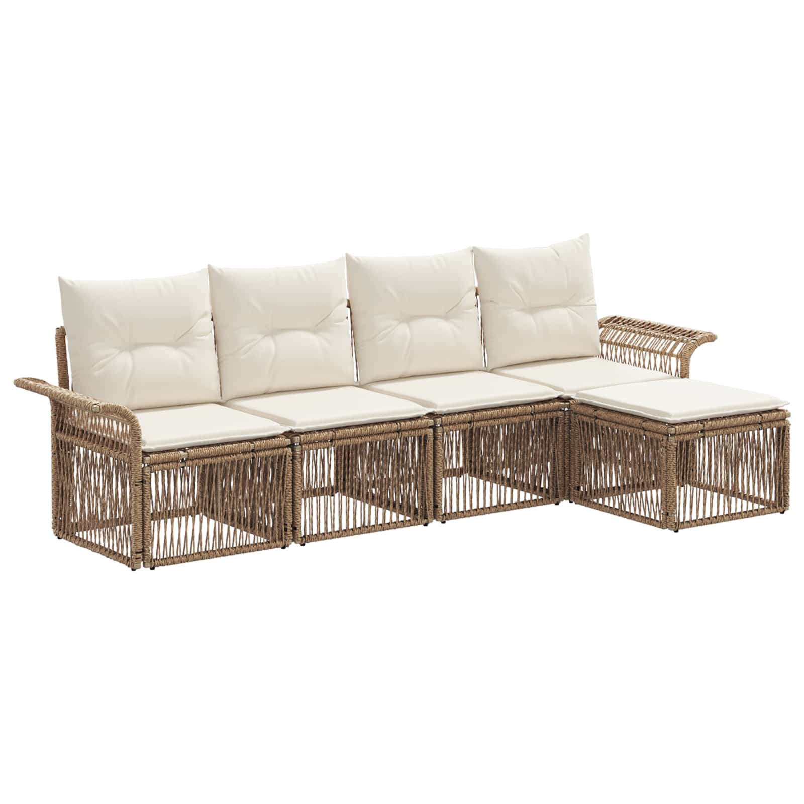 Ensemble de canapé de jardin 5 pcs Beige polyrotin - XIOS