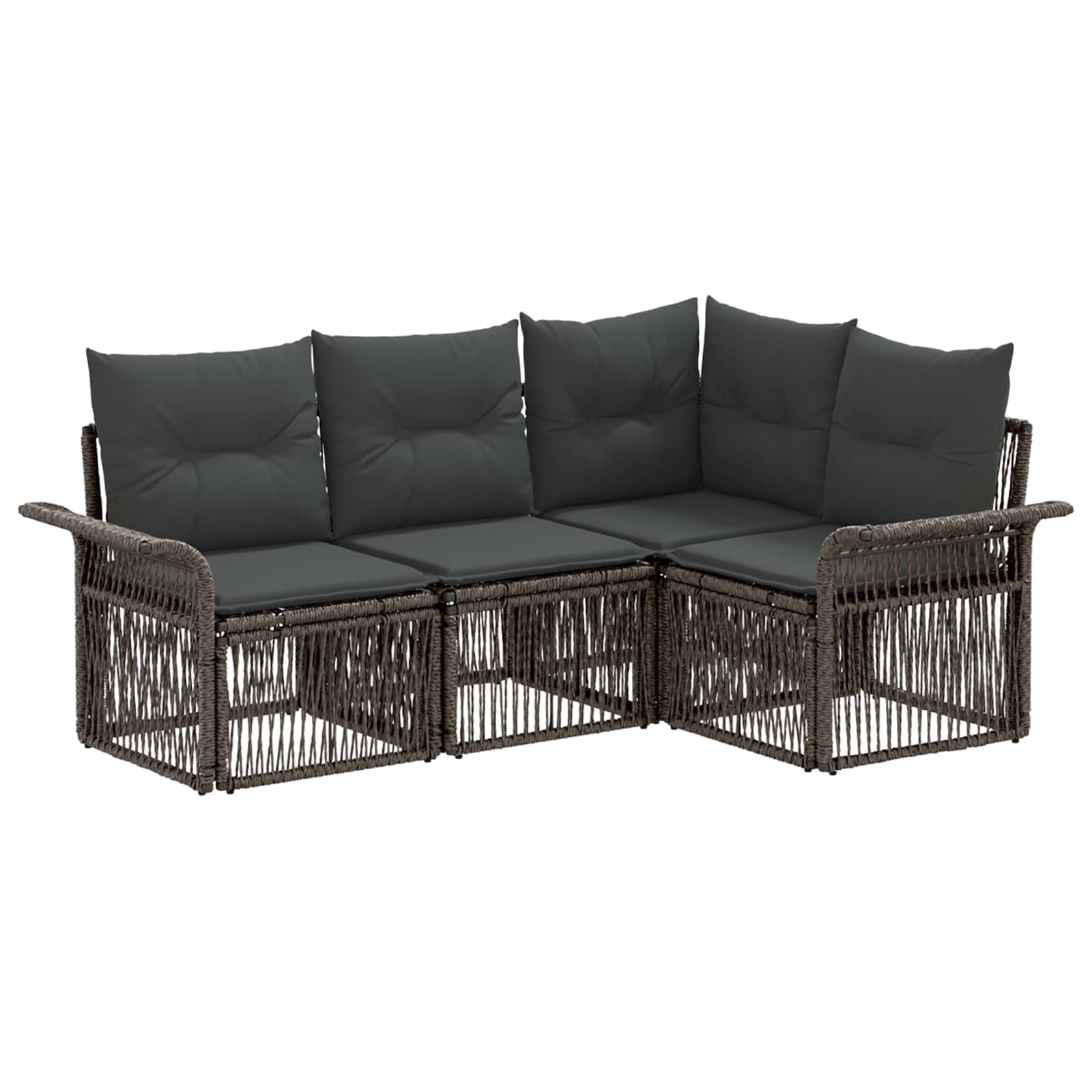 Ensemble de canapé de jardin 4 pcs Gris polyrotin - XIOS