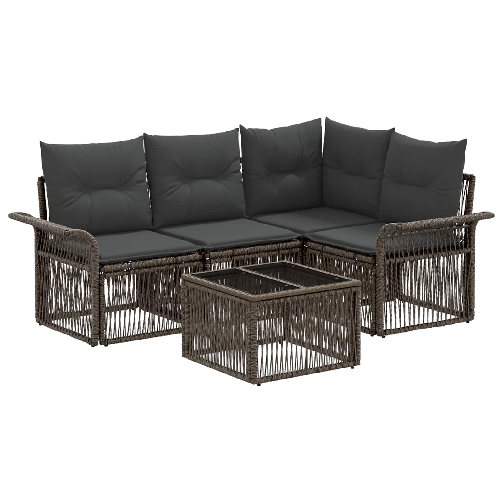 Ensemble de canapé de jardin 5 pcs Gris polyrotin - XIOS