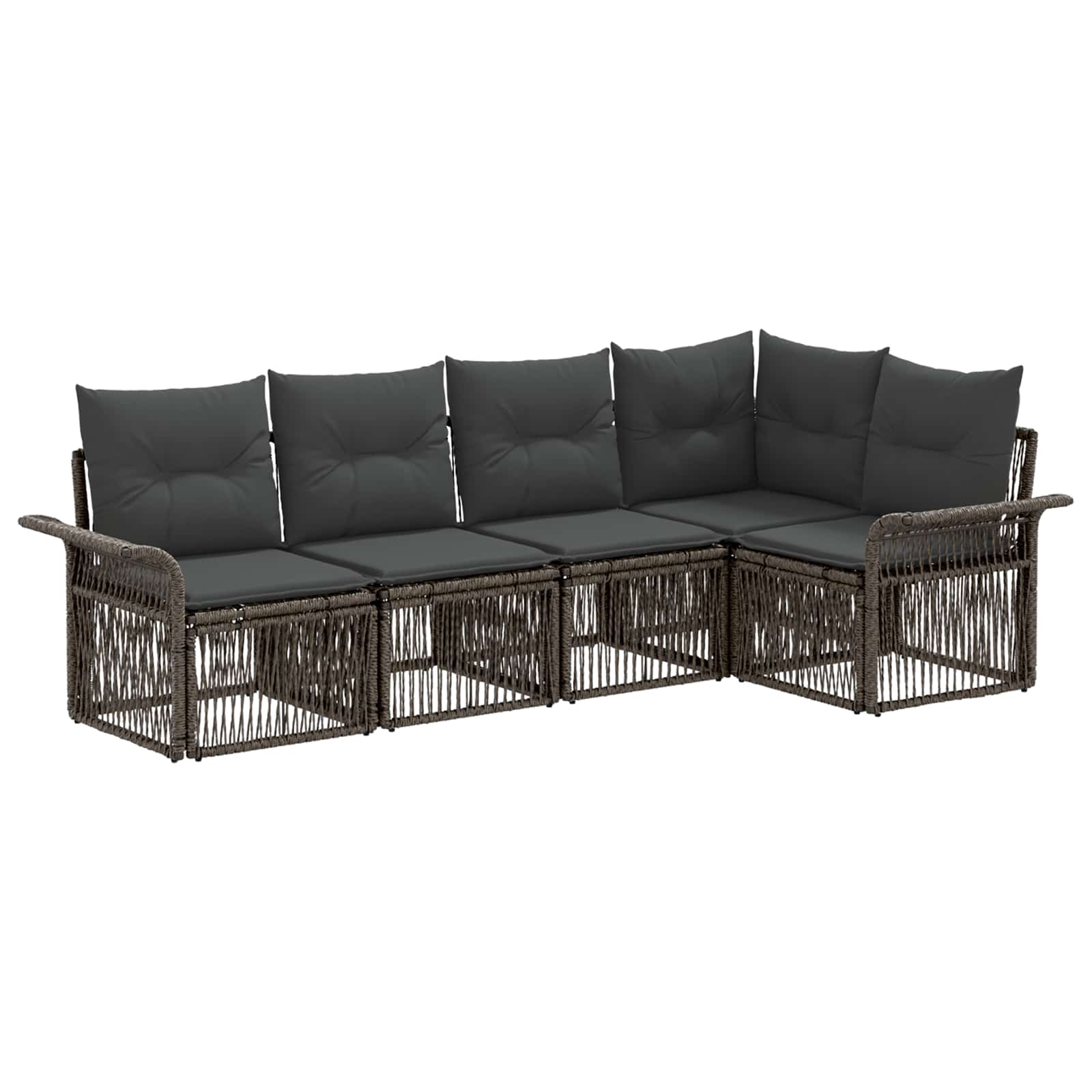 Ensemble de canapé de jardin 5 pcs Gris polyrotin - XIOS