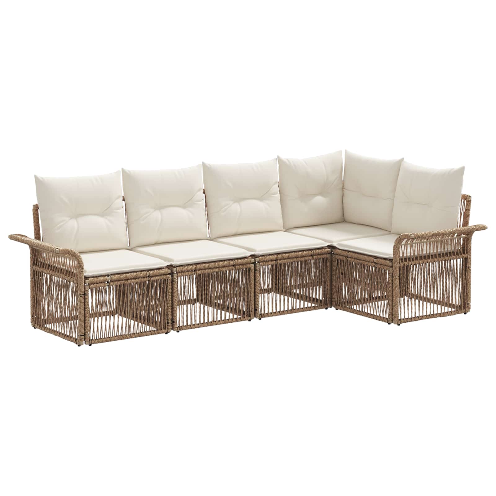 Ensemble de canapé de jardin 5 pcs Beige polyrotin - XIOS