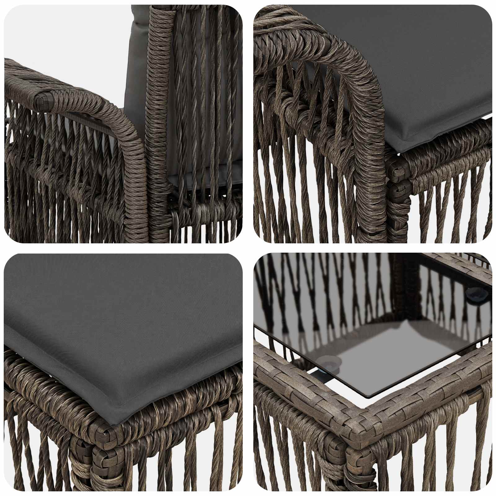 Ensemble de canapé de jardin 6 pcs Gris polyrotin - XIOS
