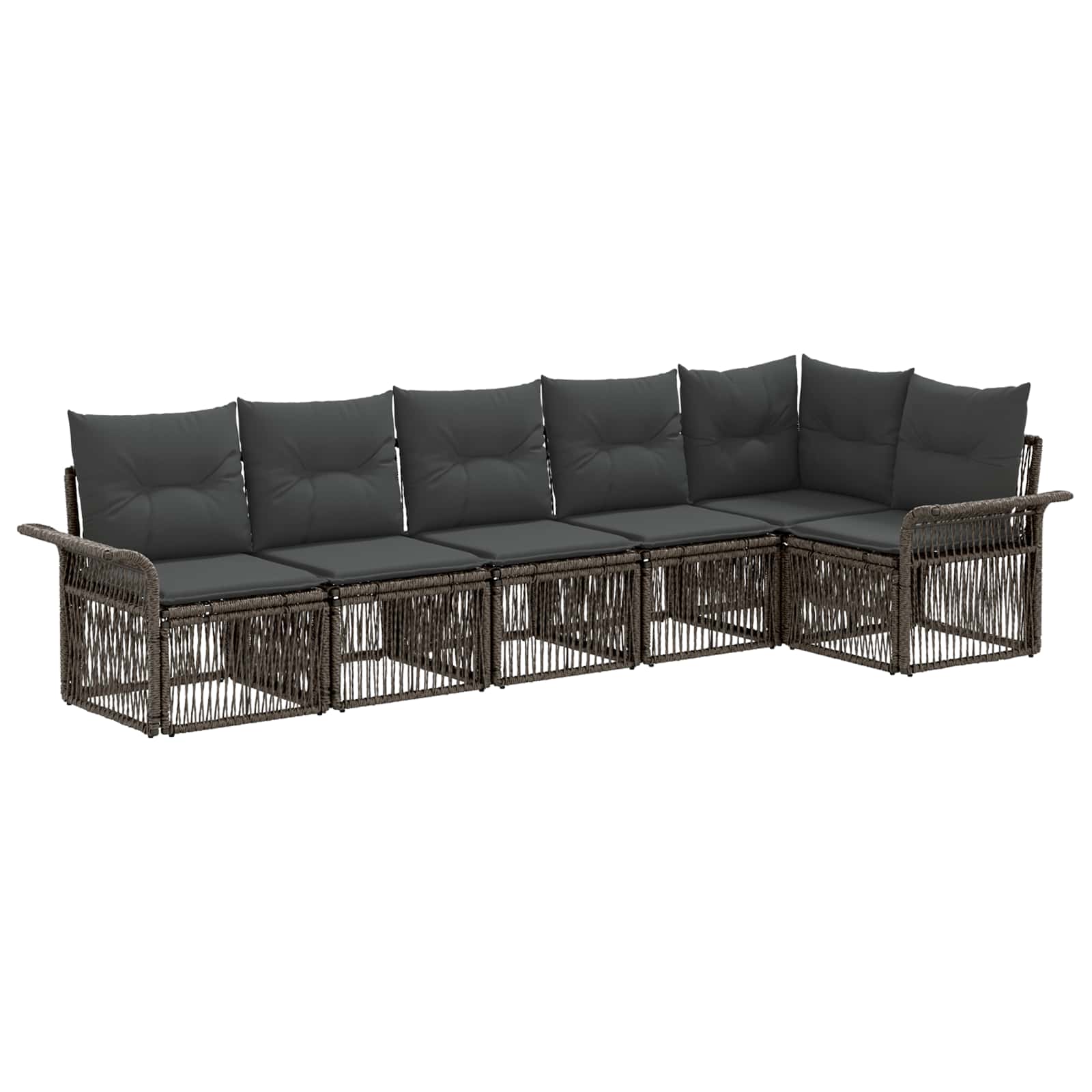 Ensemble de canapé de jardin 6 pcs Gris polyrotin - XIOS