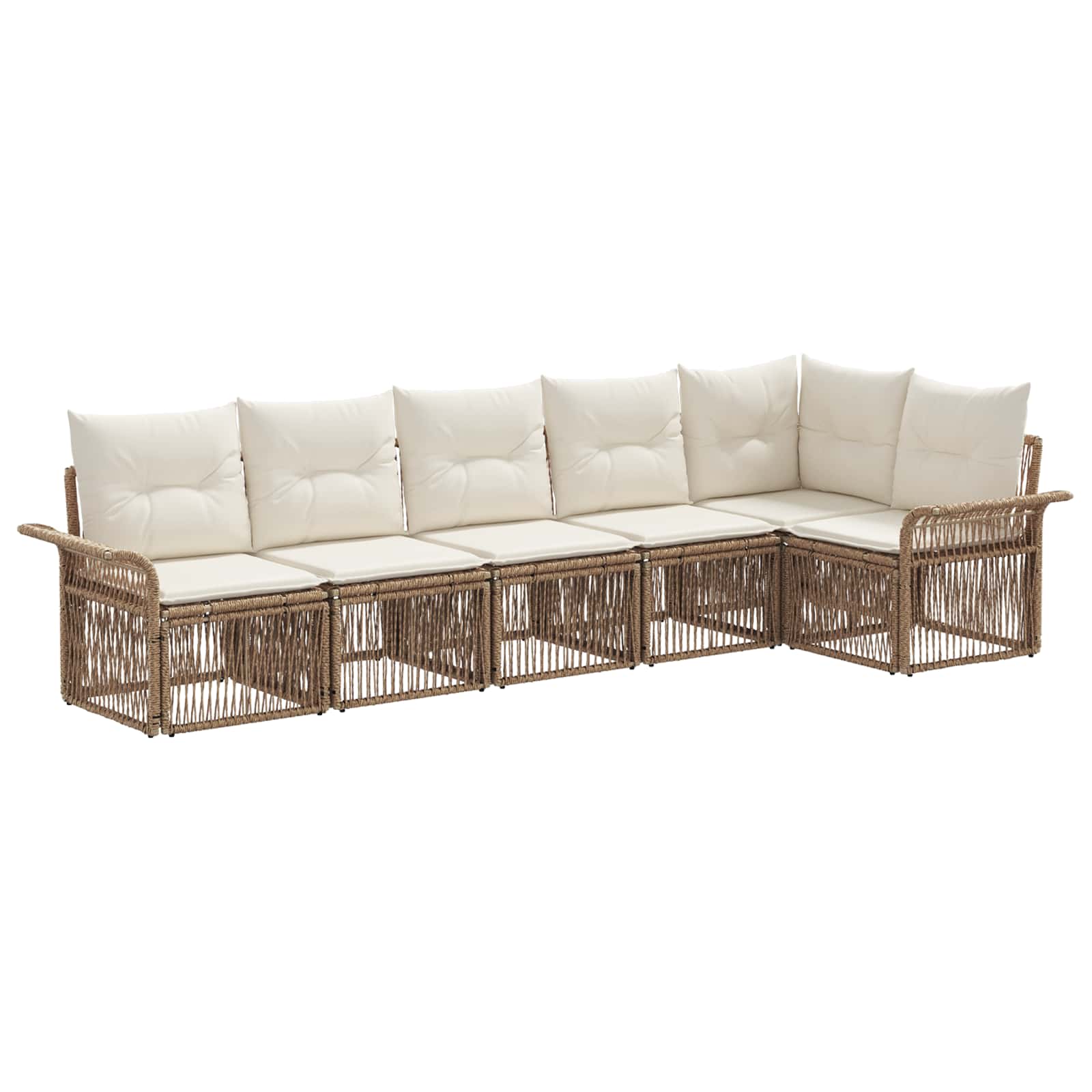 Ensemble de canapé de jardin 6 pcs Beige polyrotin - XIOS