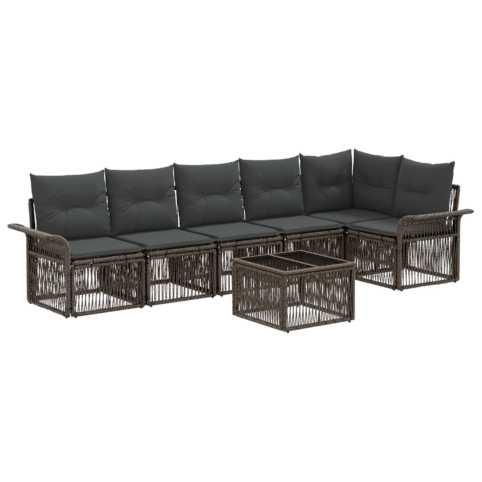 Ensemble de canapé de jardin 7 pcs Gris polyrotin - XIOS