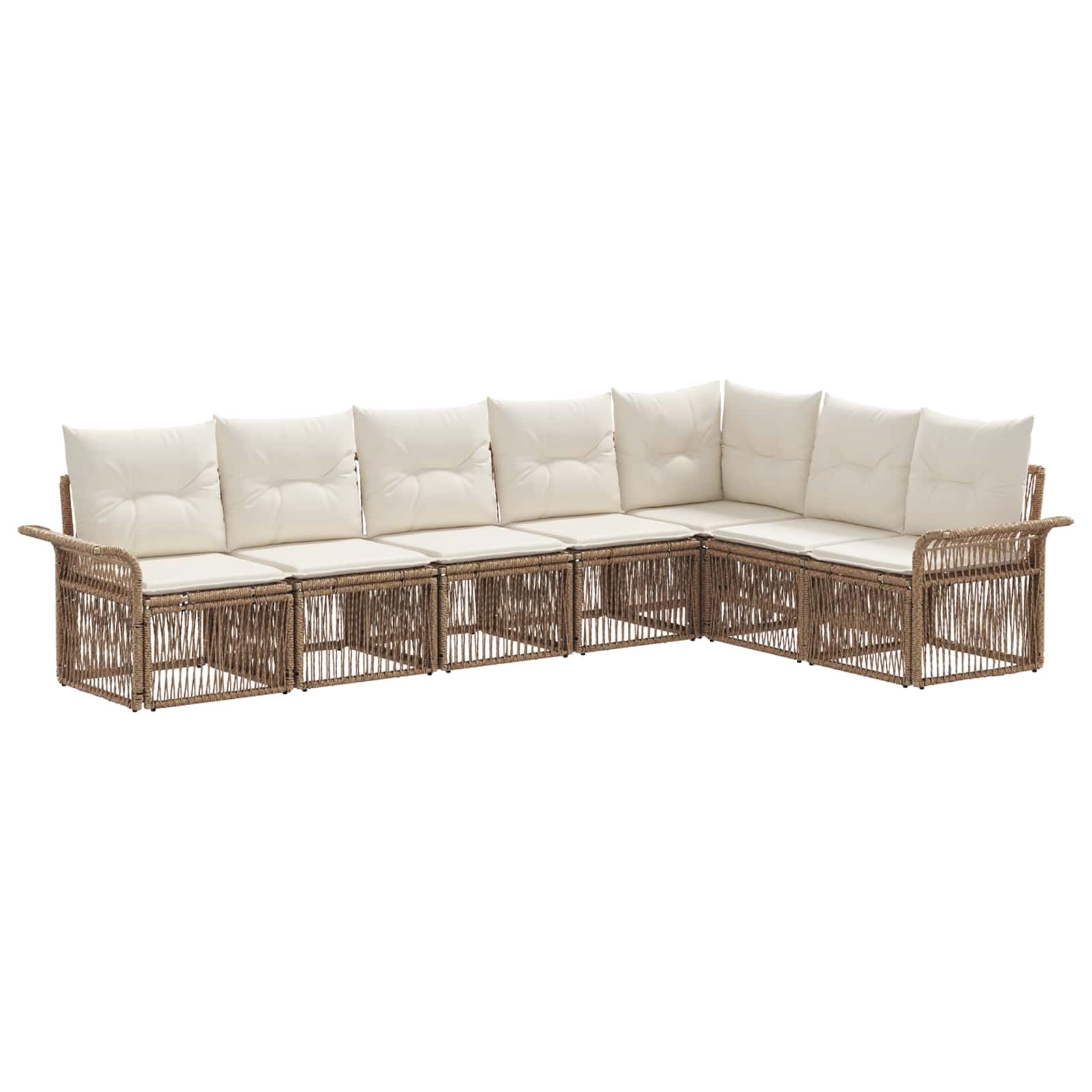 Ensemble de canapé de jardin 7 pcs Beige polyrotin - XIOS