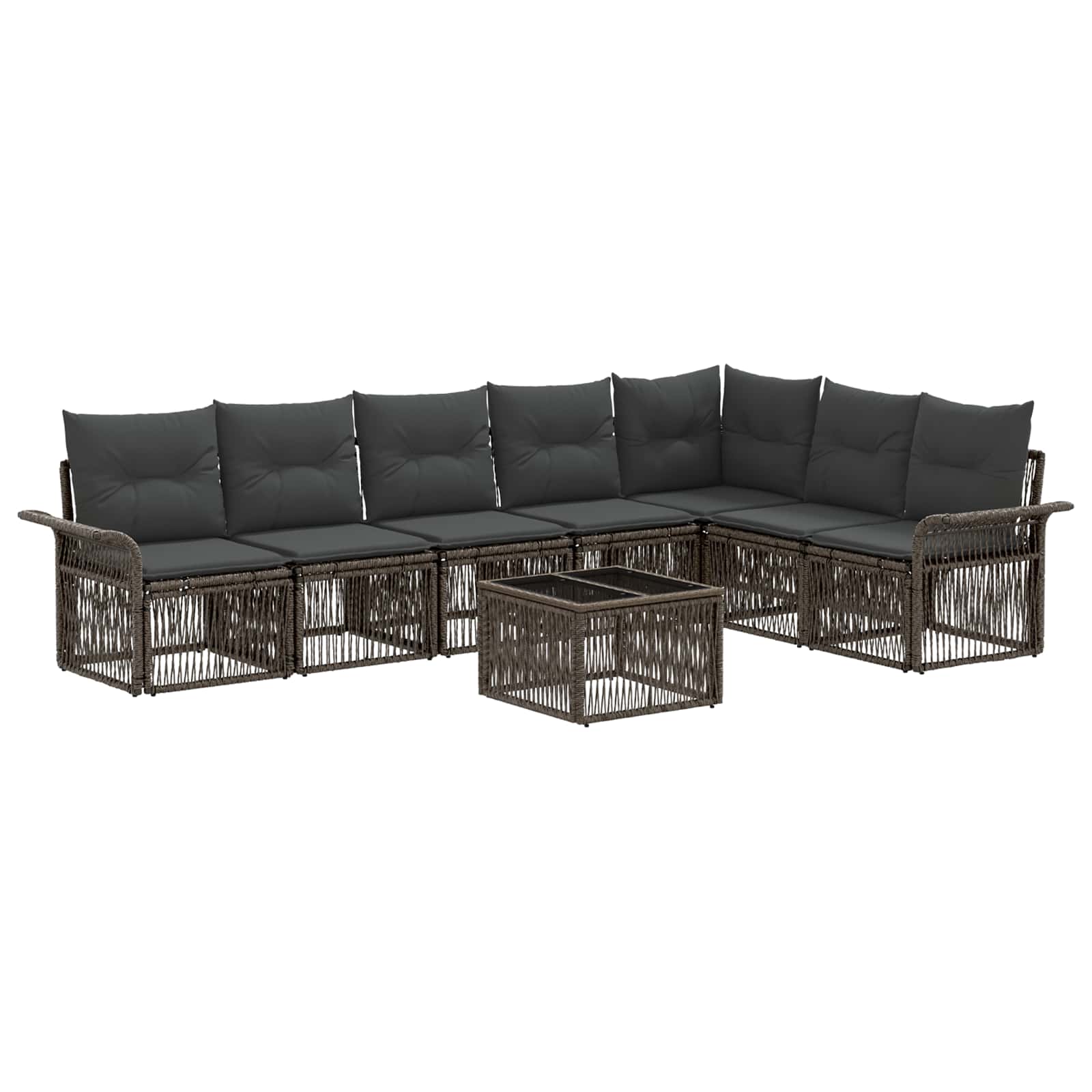 Ensemble de canapé de jardin 8 pcs Gris polyrotin - XIOS