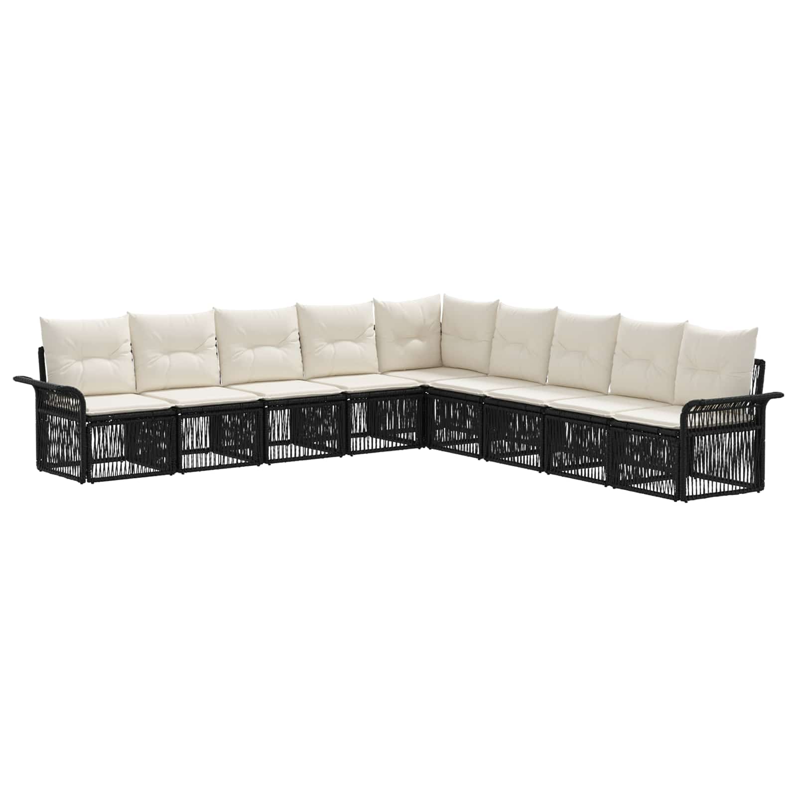 Ensemble de canapé de jardin 9 pcs Noir polyrotin - XIOS