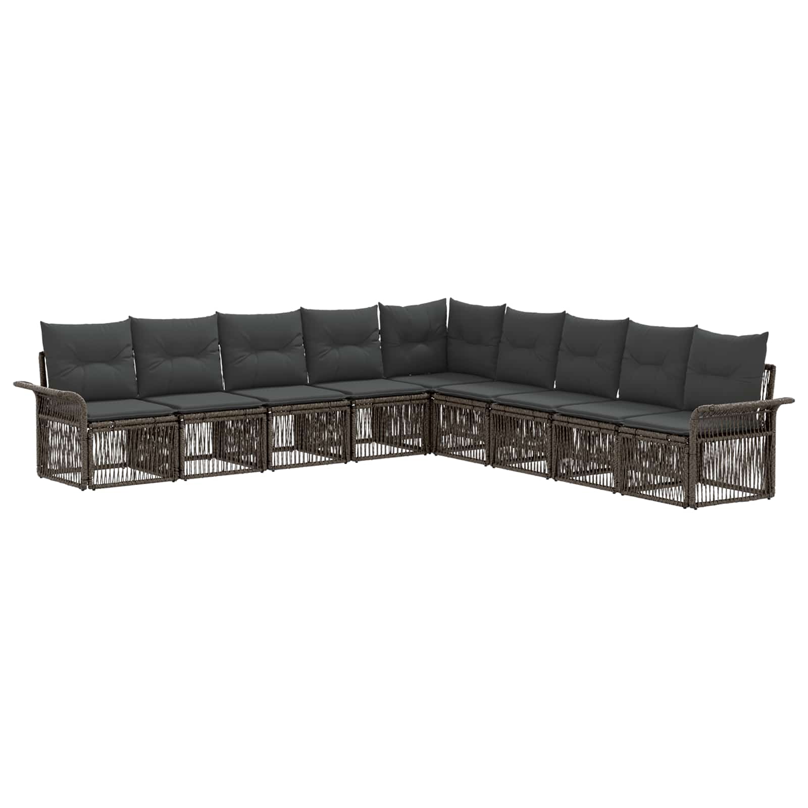 Ensemble de canapé de jardin 9 pcs Gris polyrotin - XIOS
