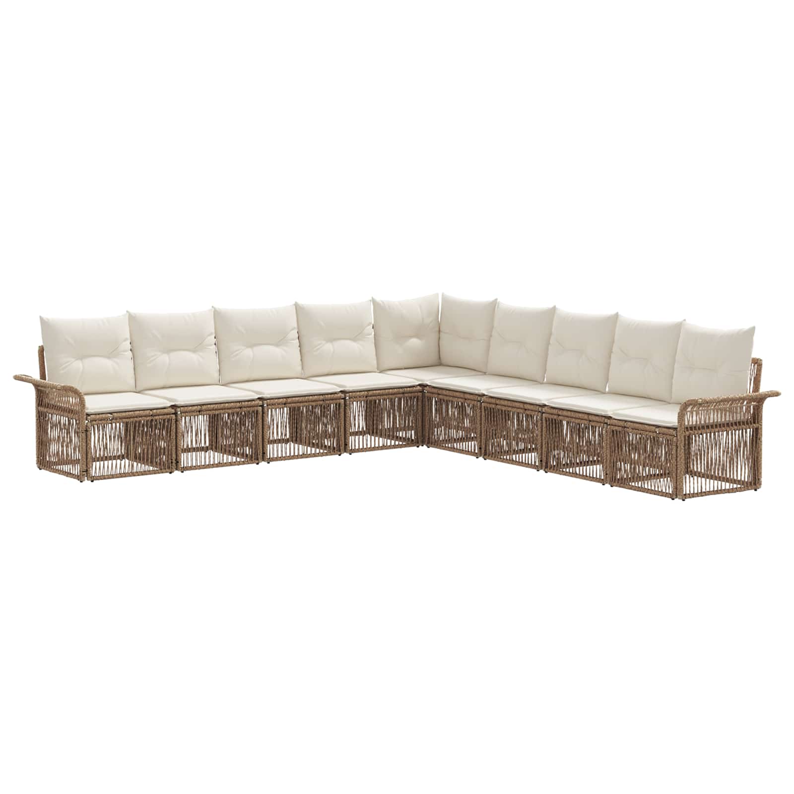 Ensemble de canapé de jardin 9 pcs Beige polyrotin - XIOS