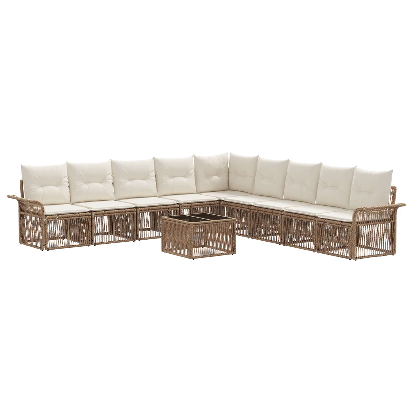 Ensemble de canapé de jardin 10 pcs Beige polyrotin - XIOS