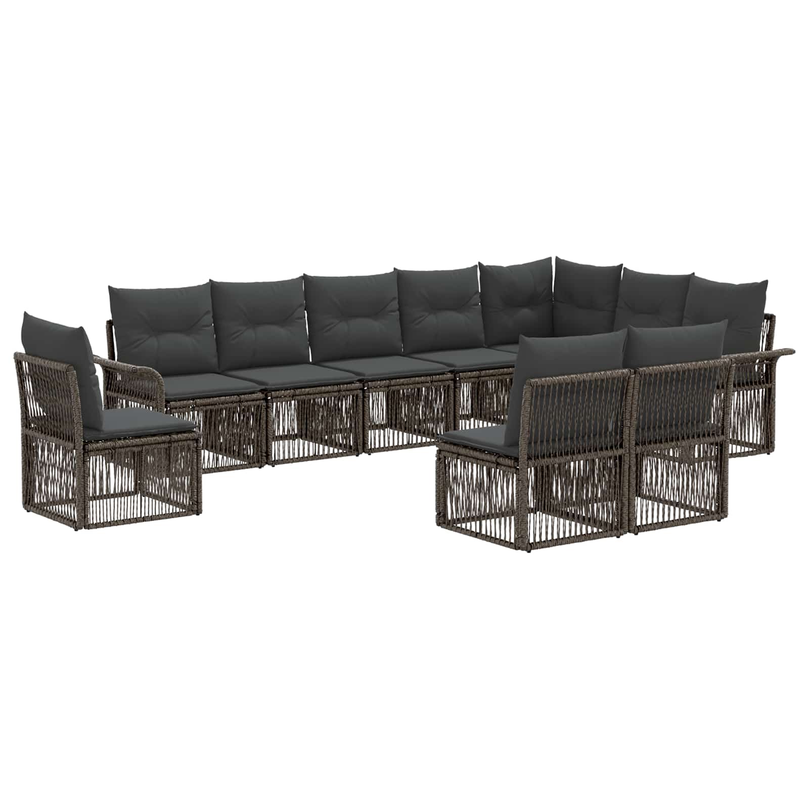 Ensemble de canapé de jardin 10 pcs Gris polyrotin - XIOS